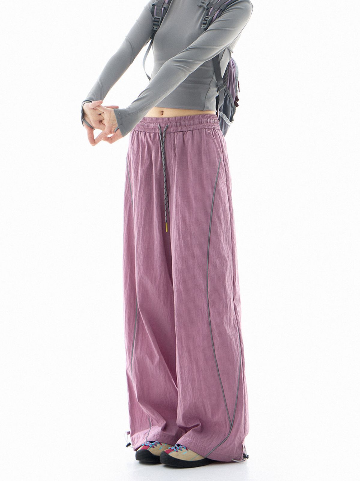 Shadetrek - Unisex Lightweight & Reflective Color-Block Wide-Leg Pants