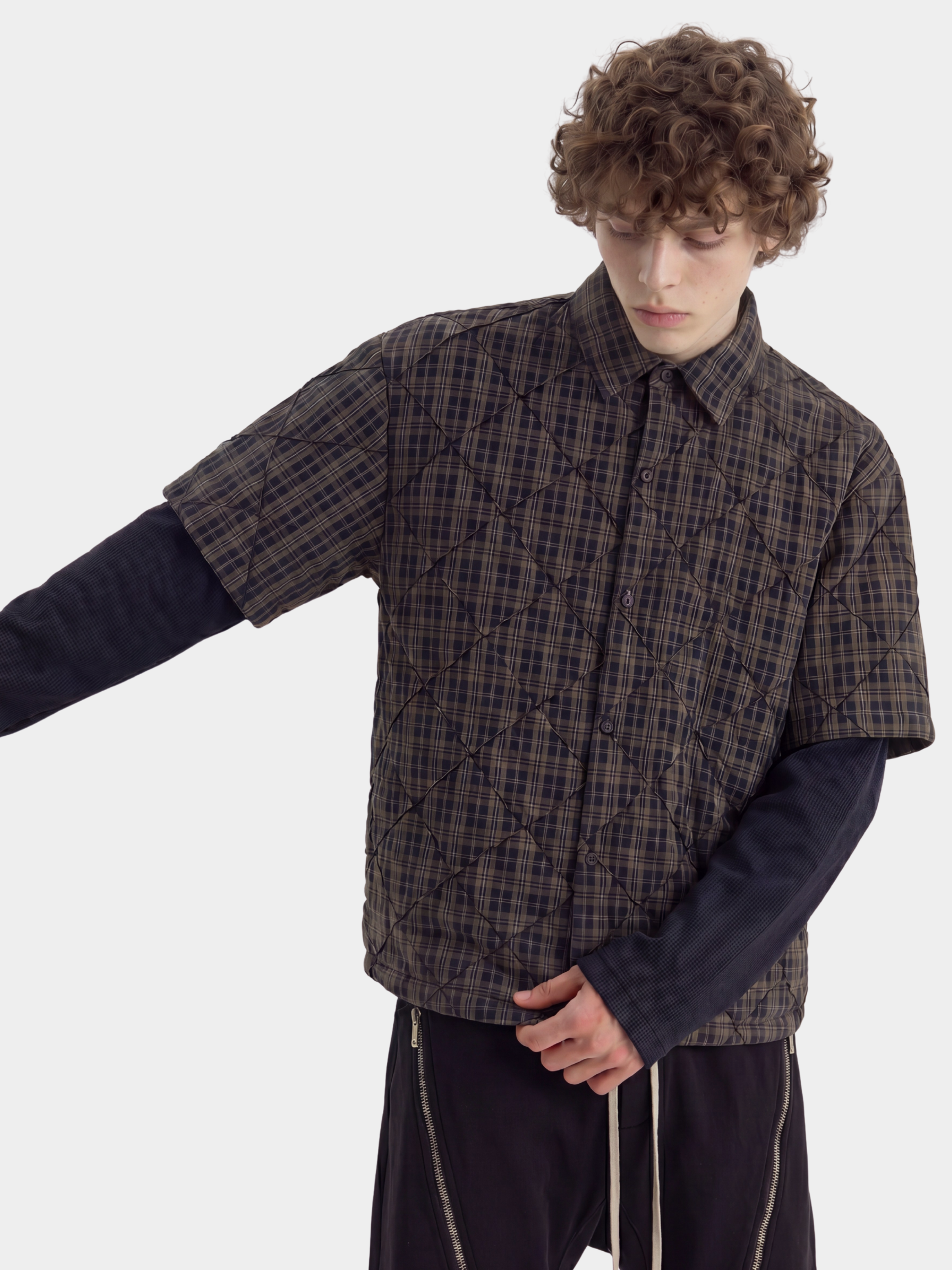 WaterPod - Men's Layered Plaid Relaxed Shirt
