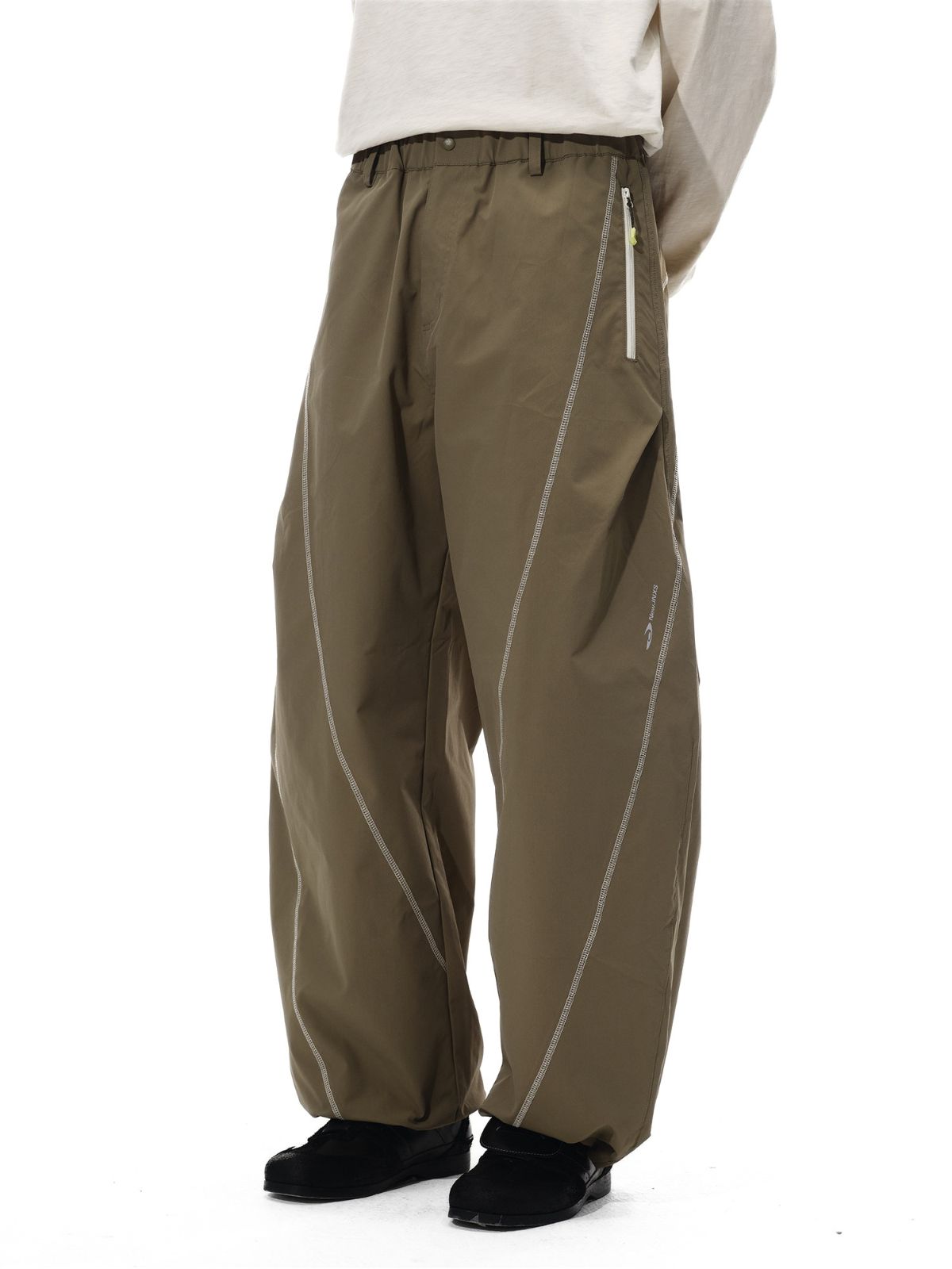 Cavefault - Water-Repellent Color-Block Curved-Leg Pants