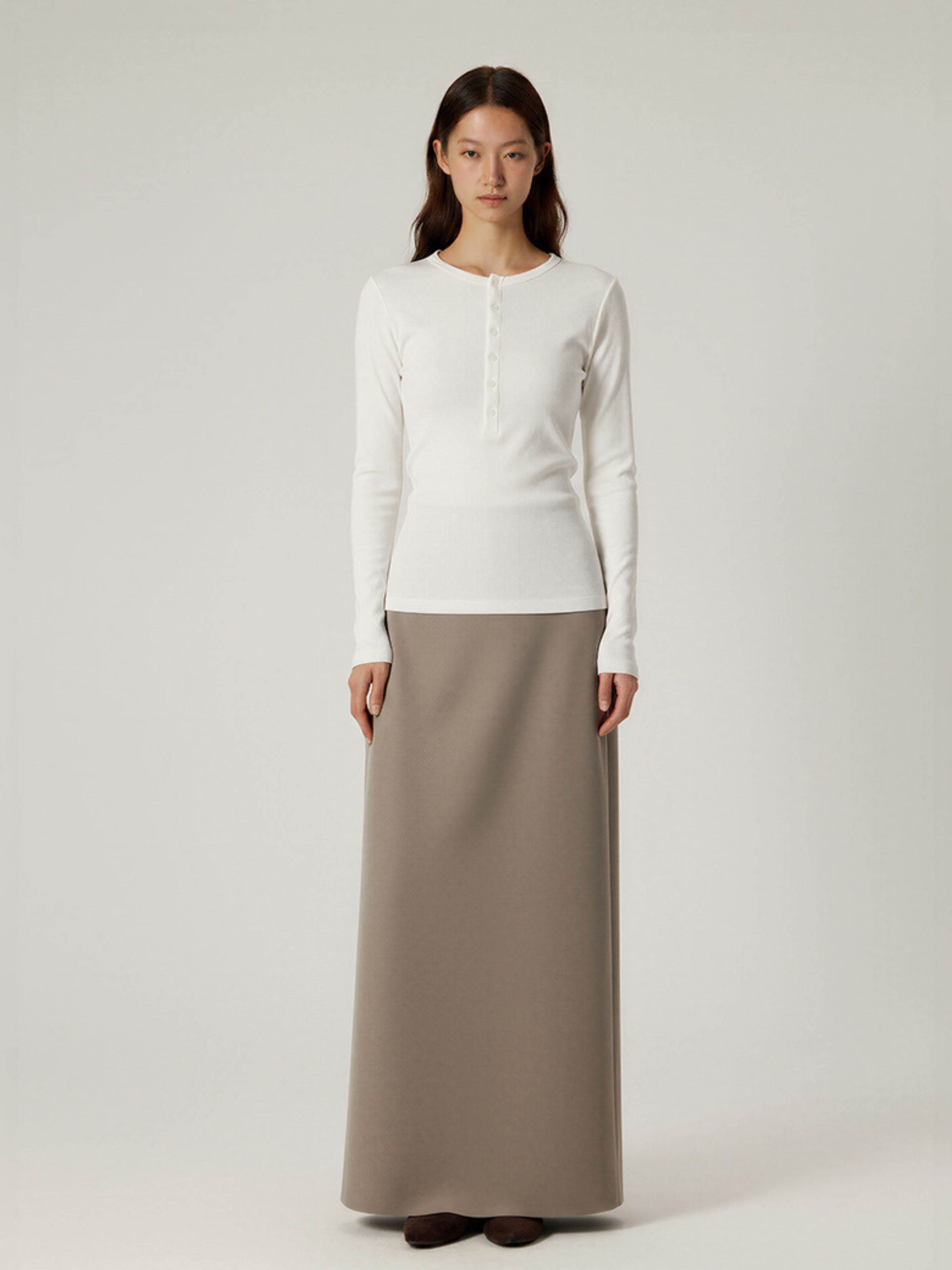 Echo - Women's TENCEL™ Henley Neck Slim-Fit Long Sleeve Tee