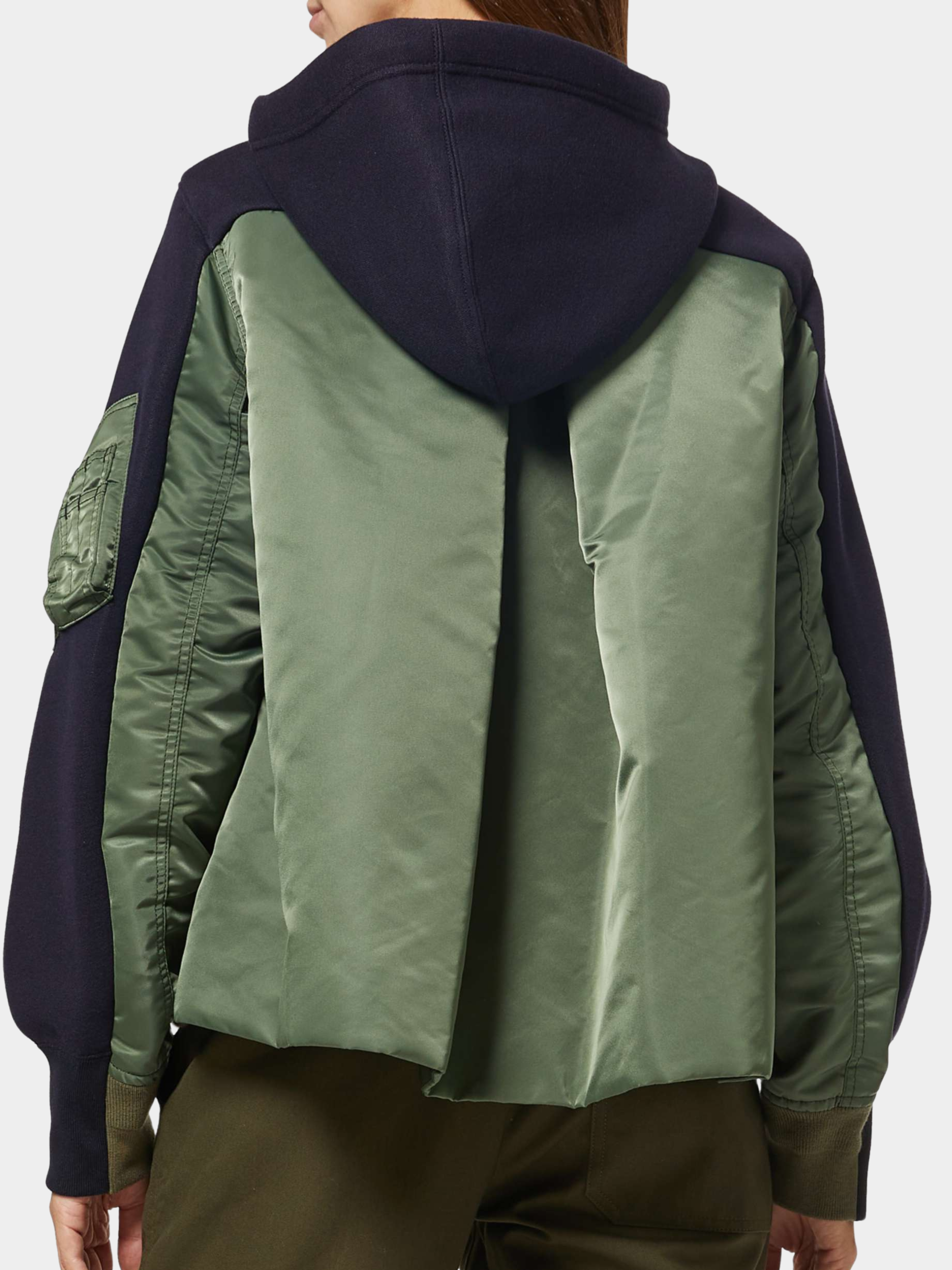ShadowView - Women's Oversized Colorblock Hooded Zip-Up Jacket