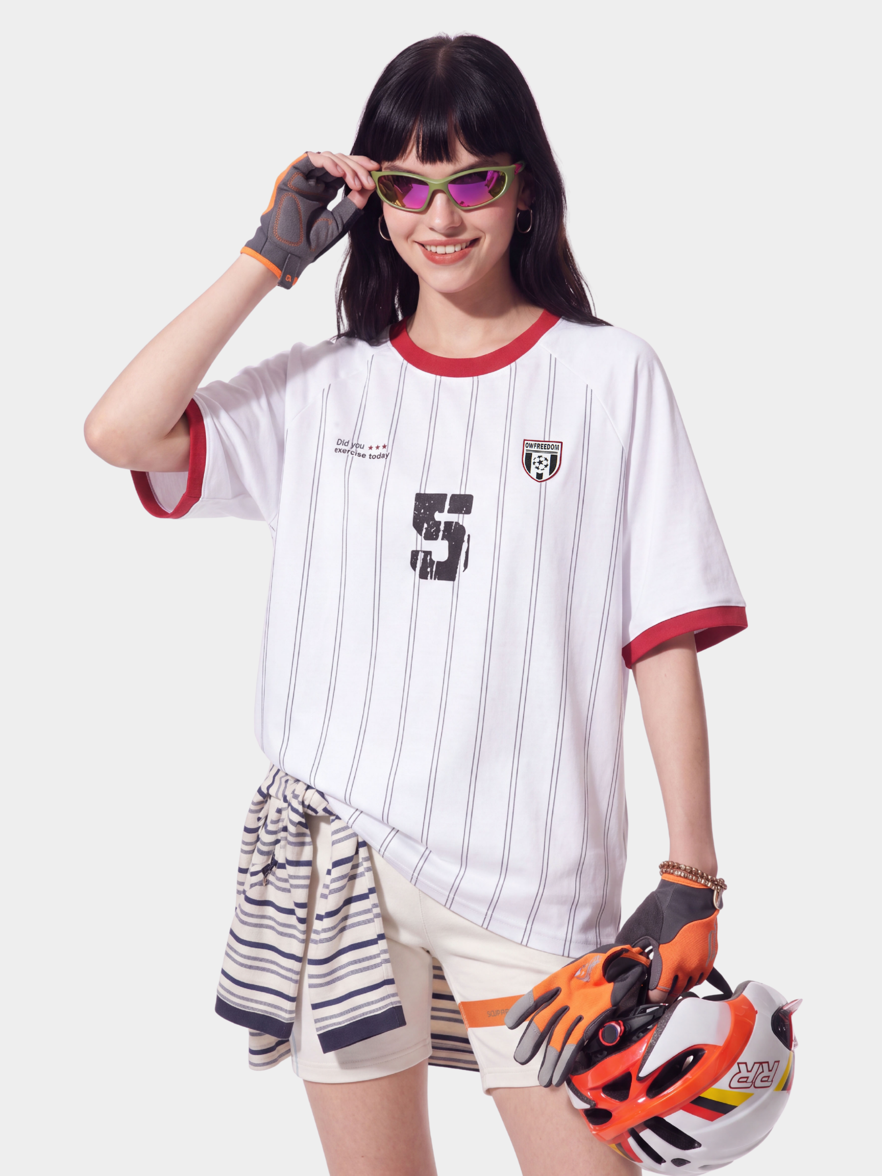 LineGlide - Women's Contrast Raglan Stripe Soccer Jersey T-Shirt