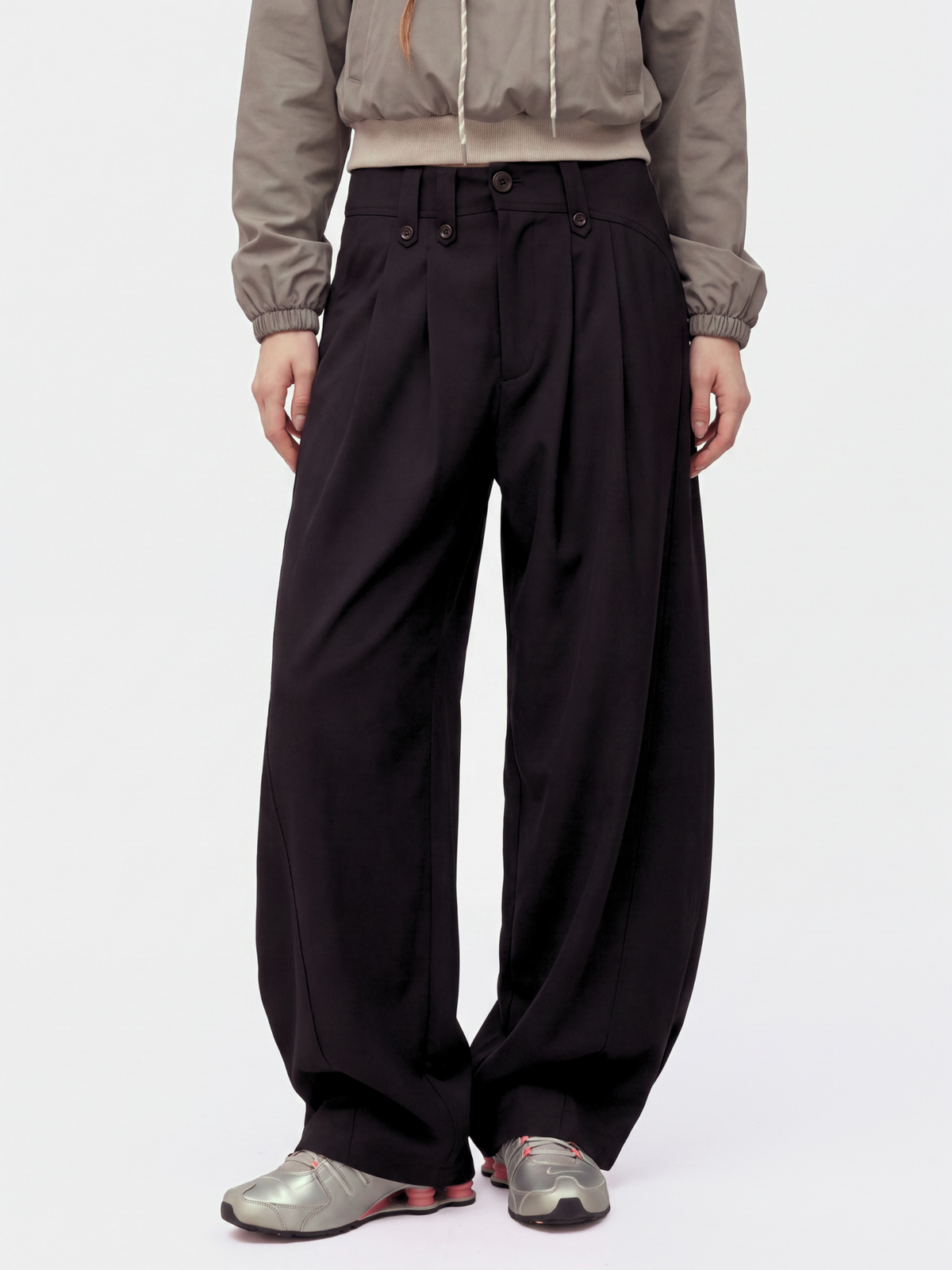 PleatCreek - Unisex Pleated Relaxed Draped Curved-Leg Pants