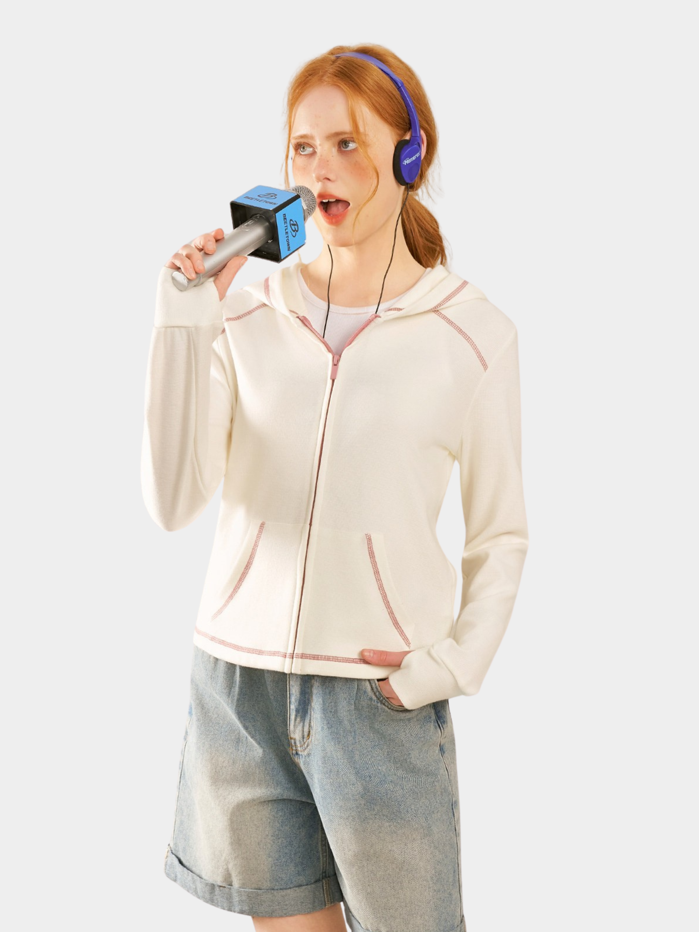 OwlCrag - Women's Slim-Fit Contrast Stitch Zip-Up Jacket