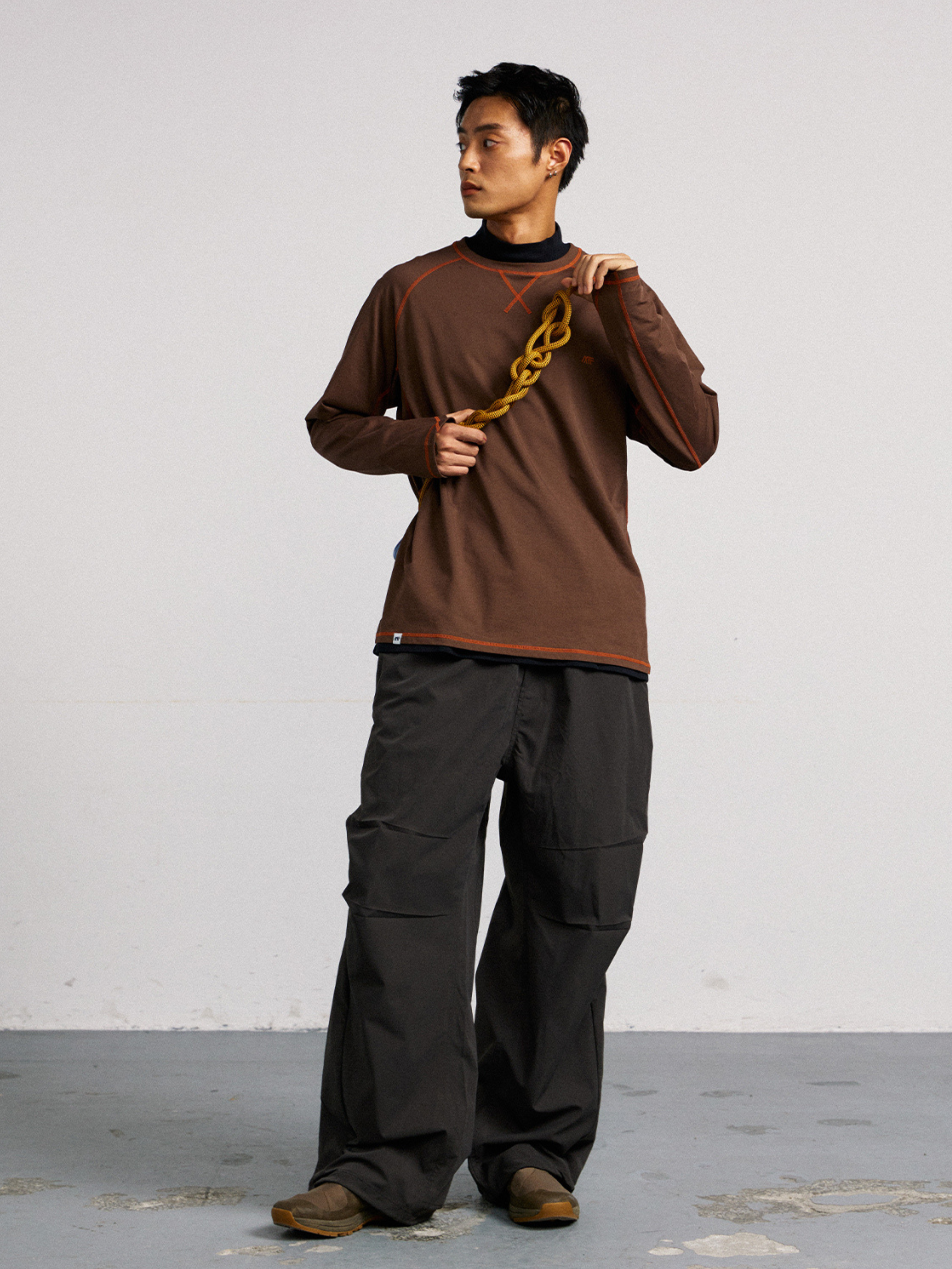 Echofall - Unisex Dopamine-Toned Curved Utility Pants with Hidden Pockets