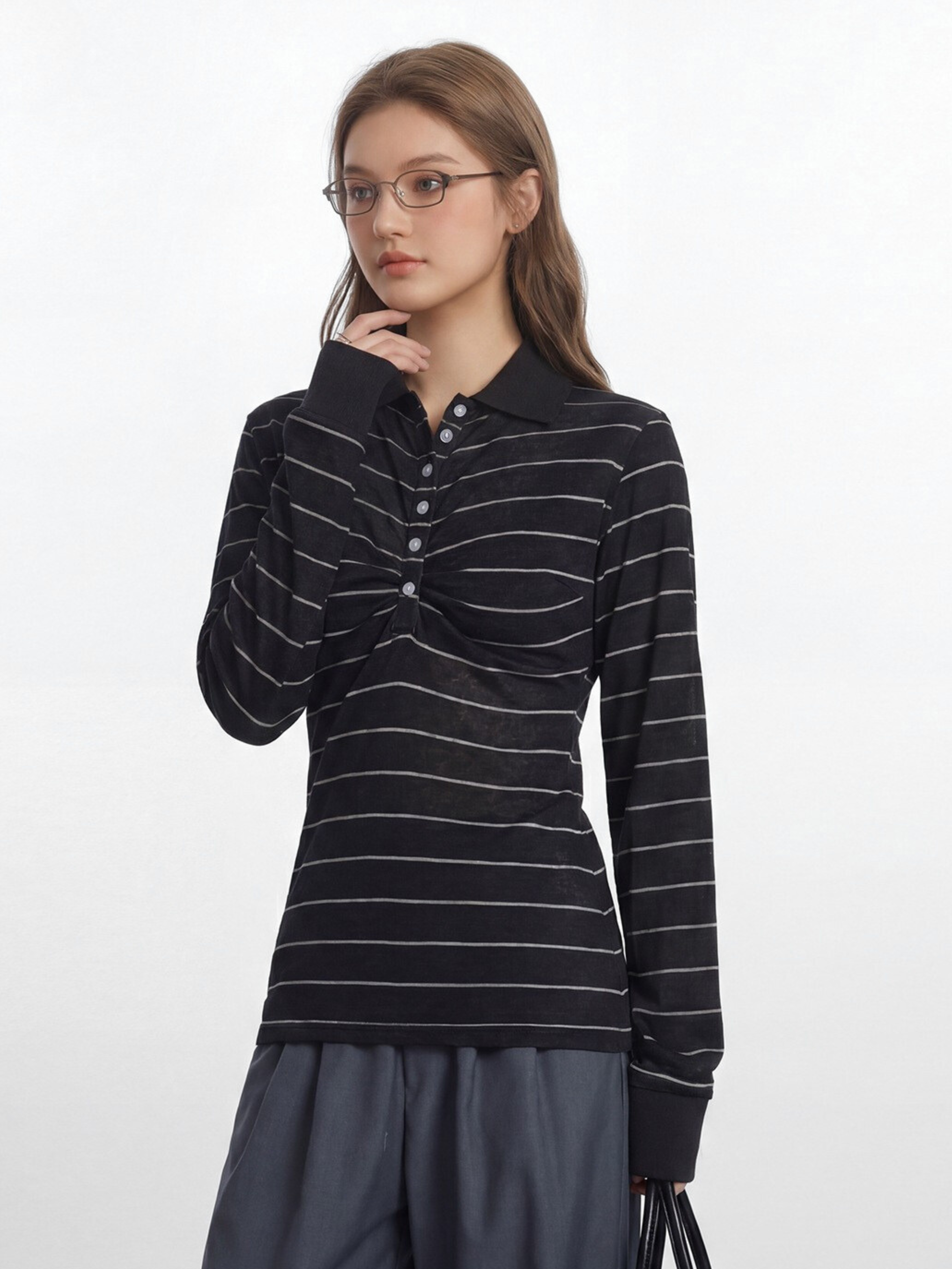Ironwhisper - Women's Slim-Fit Long Sleeve Polo Shirt