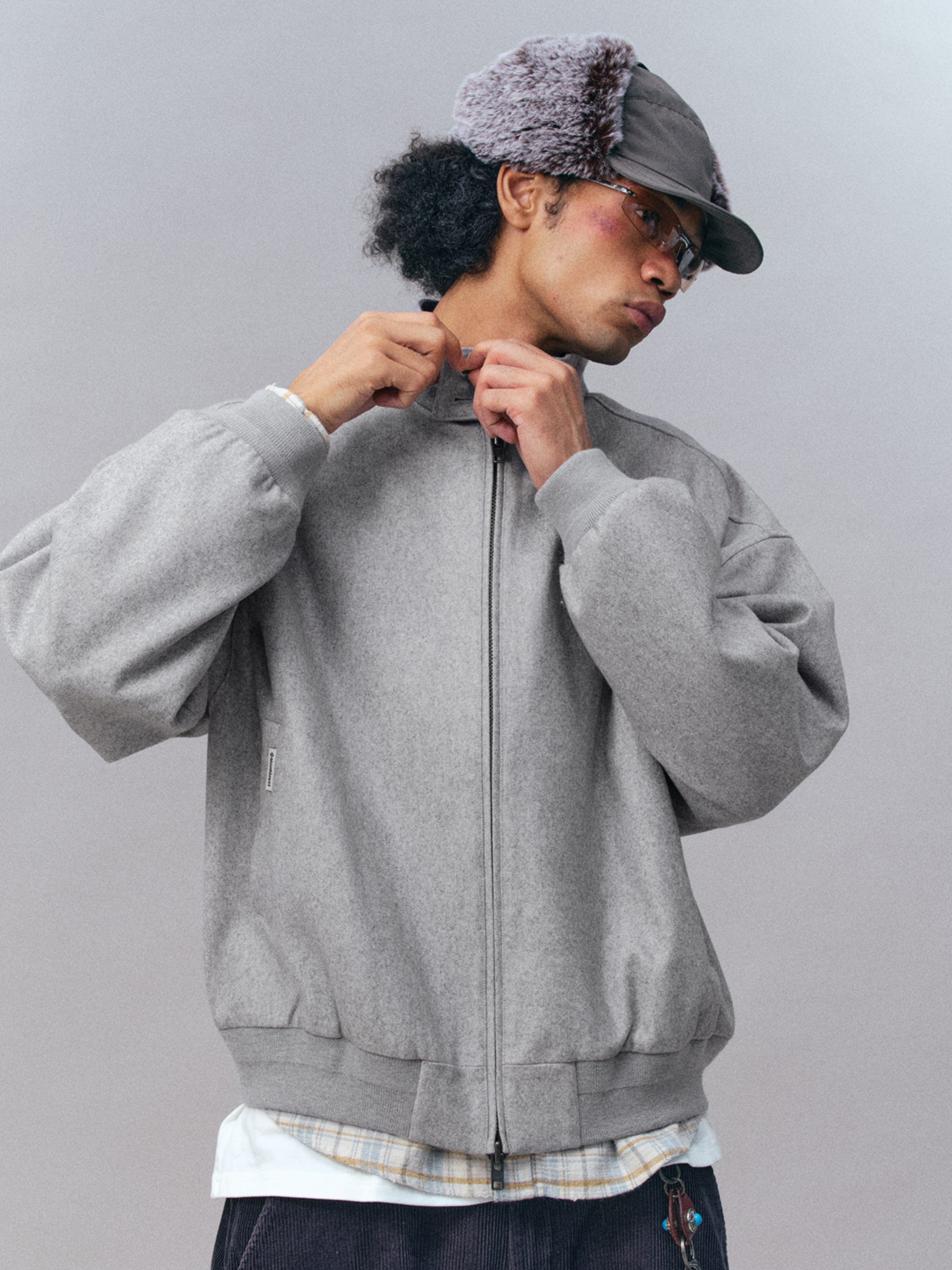 Moonreach - Men's Double-Button Stand-Collar Harrington Jacket