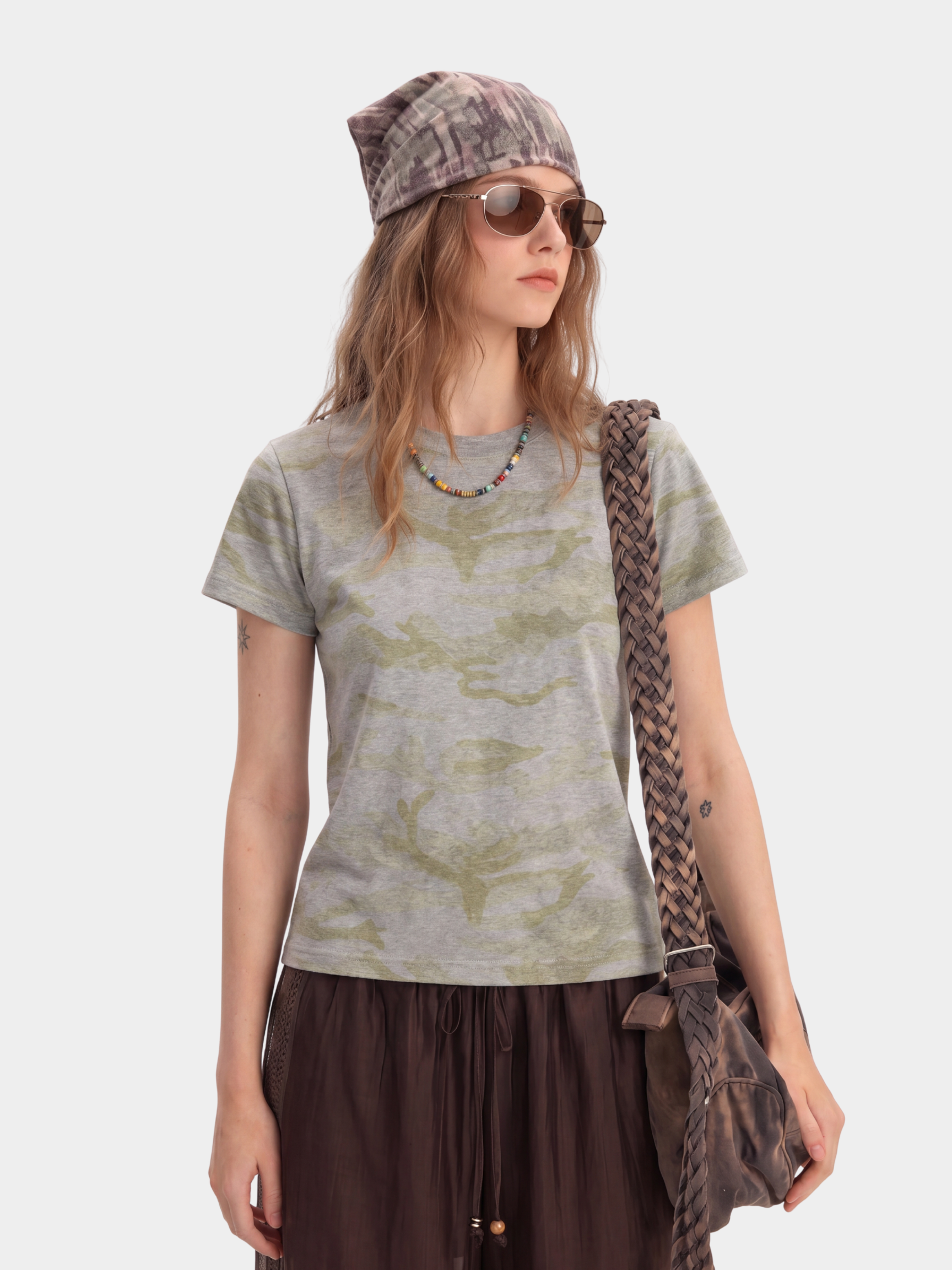 LilySoft - Women's Tie-Dye Cropped Fitted Cotton T-Shirt
