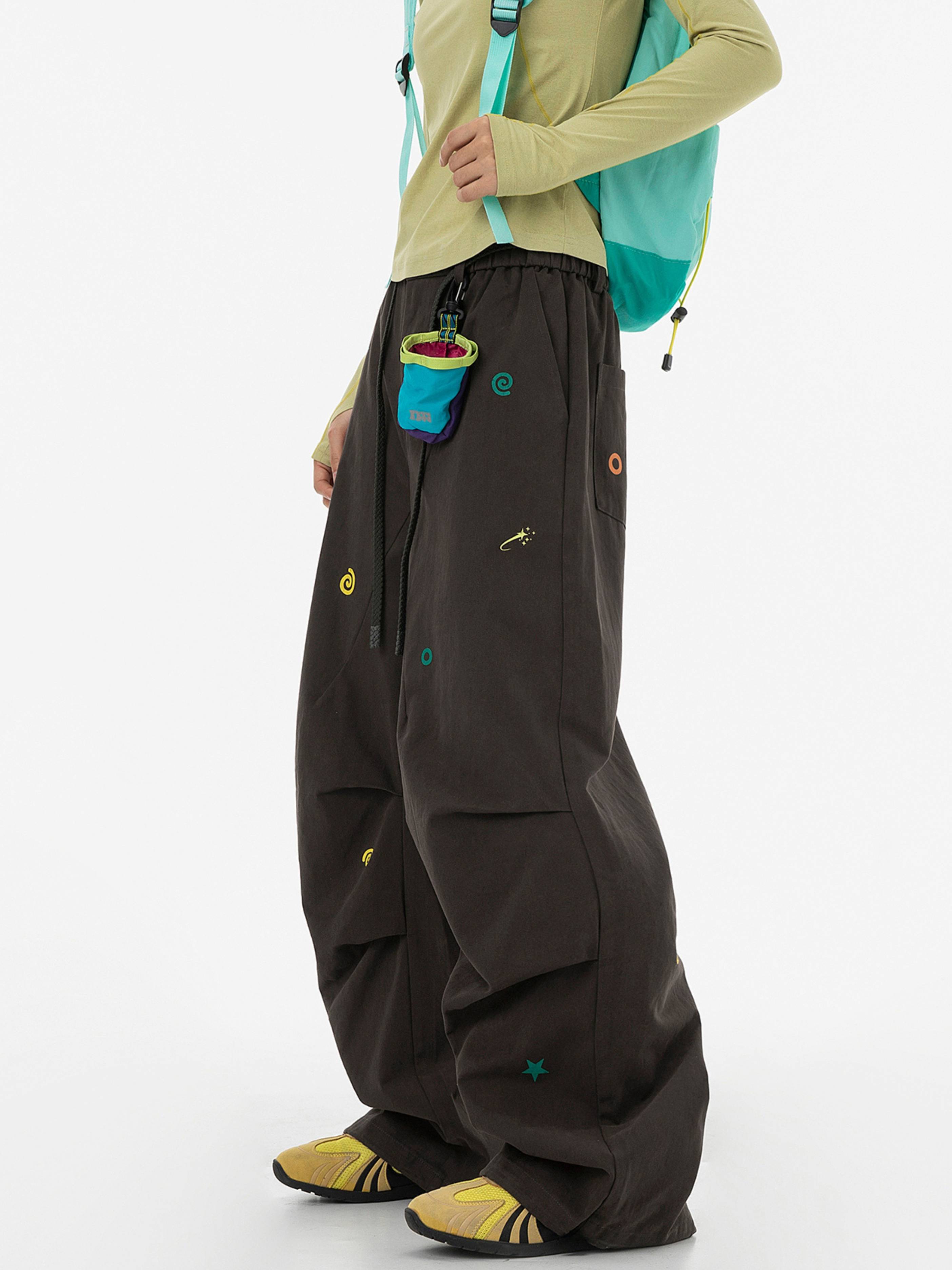 FrostTop - Women's Pure Cotton Straight-Leg Curved Pleat Paratrooper Pants