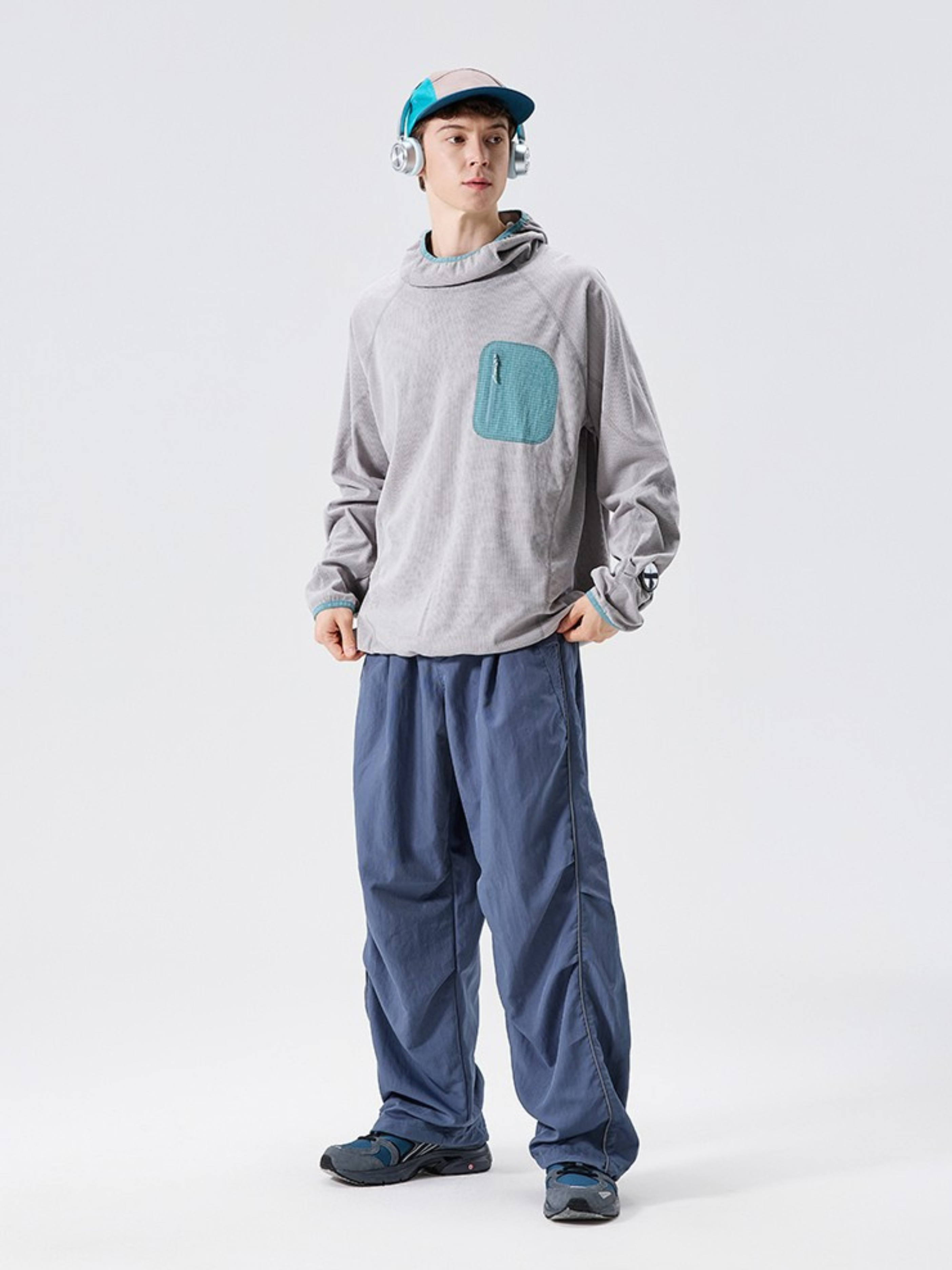 Crag - Unisex Moisture-Wicking High Neck Hoodie Base Layer