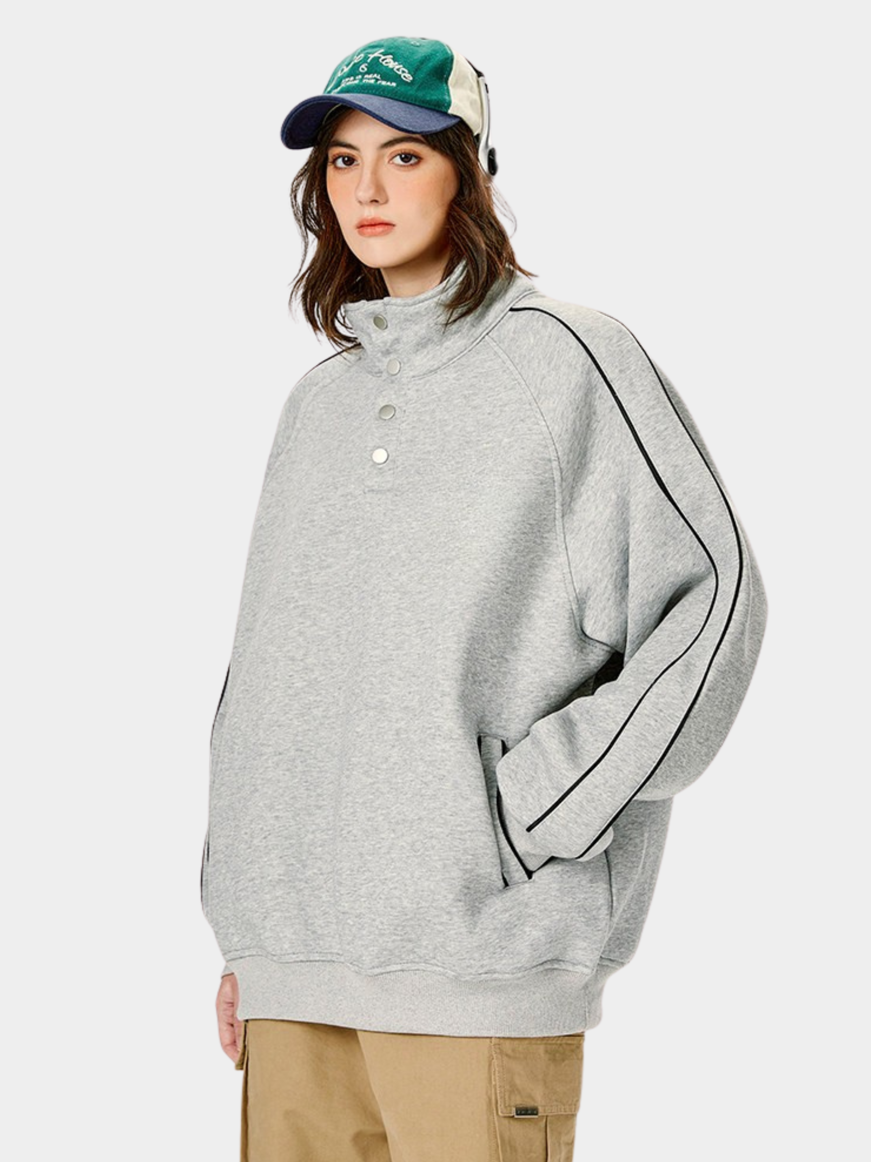 Moonbloom - Women's Stand Collar Sweatshirt Jacket