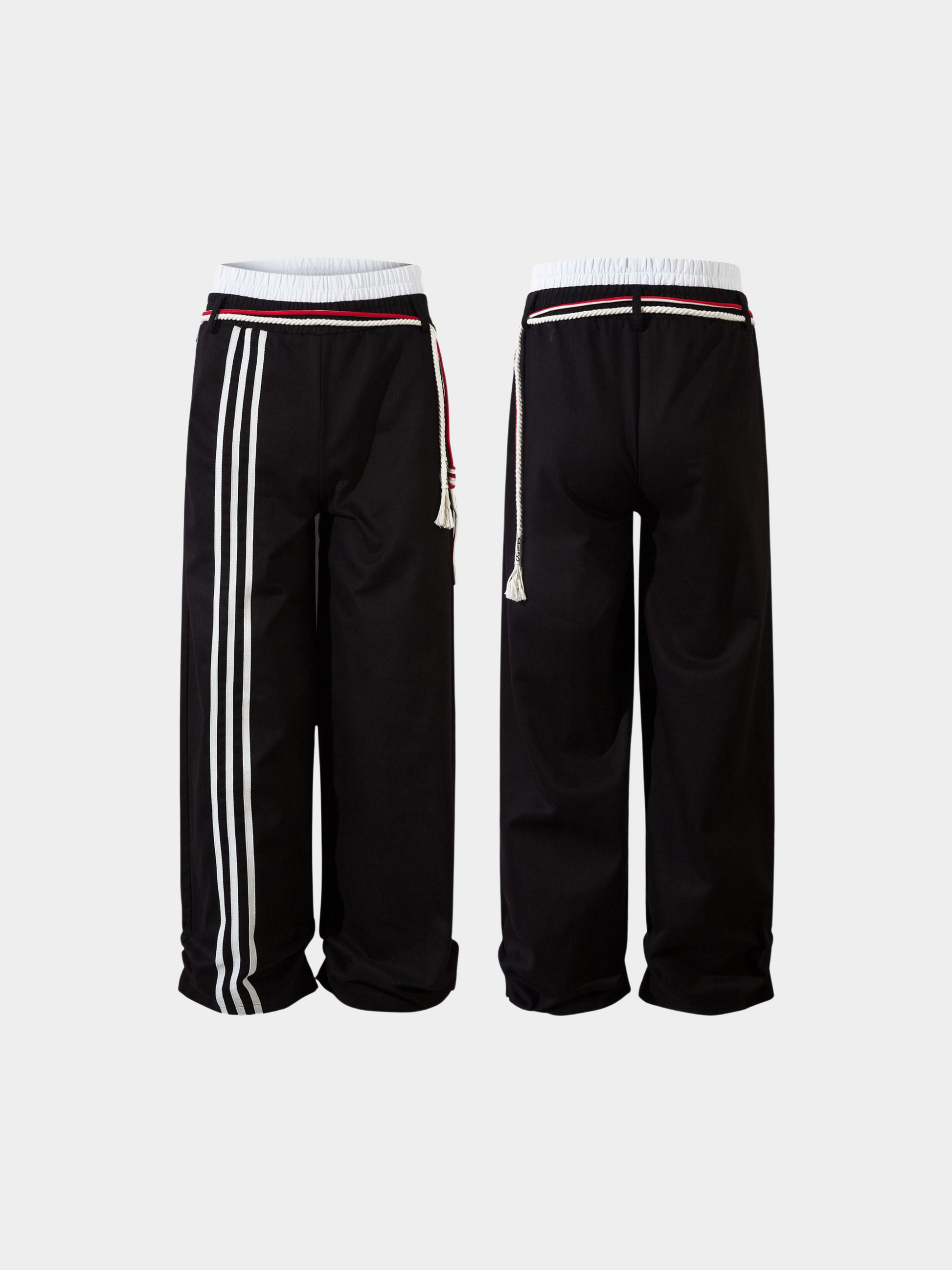 FoxCase - Unisex American Casual Stripe Panel Straight-Leg Track Pants GONGGAR SPORTS