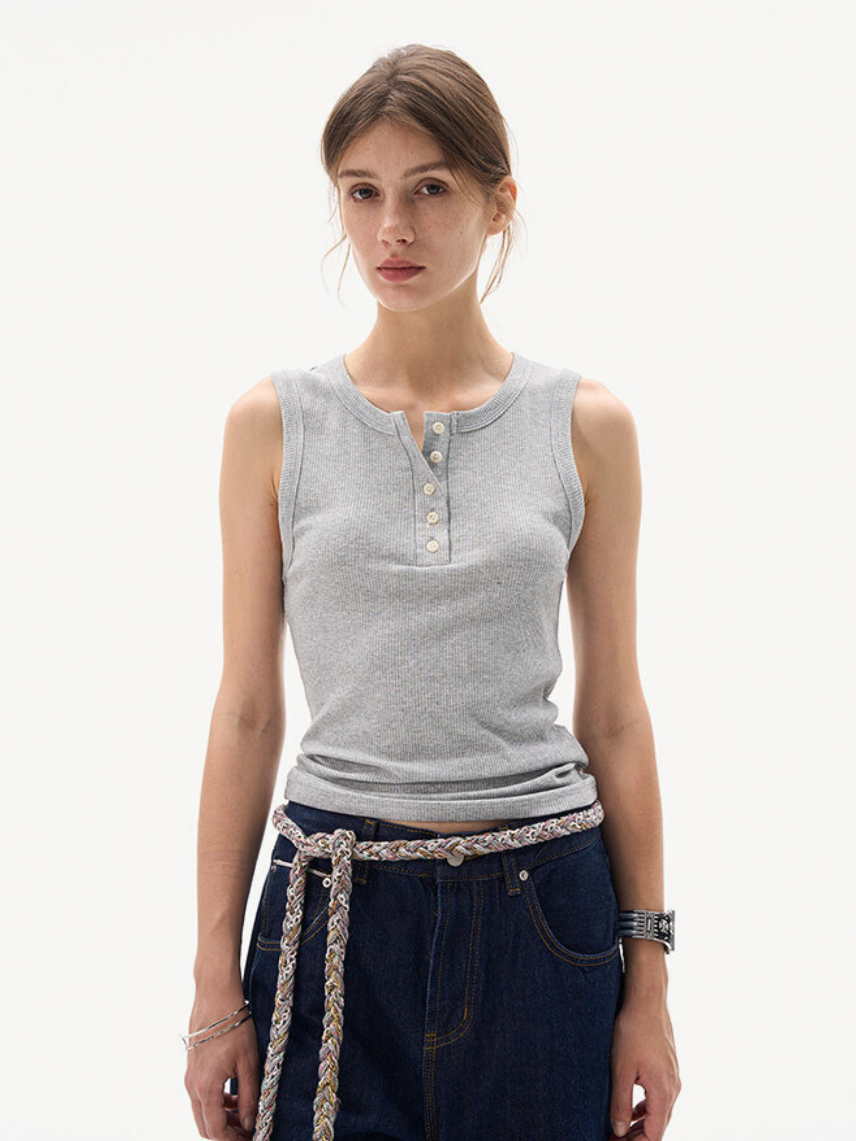 Frostfall - Unisex Slim Fit Ribbed Sleeveless Tank Top
