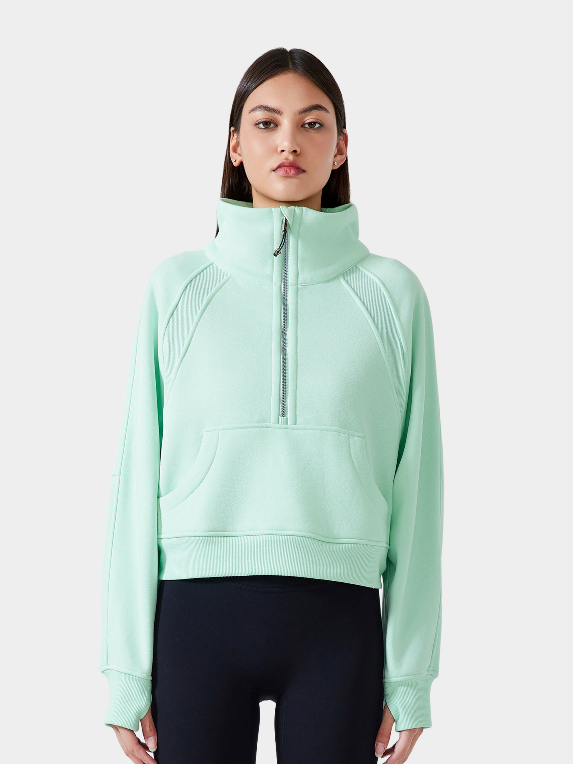 MesaLife - Women's Half-Zip High Collar Fleece Sweatshirt GONGGAR SPORTS