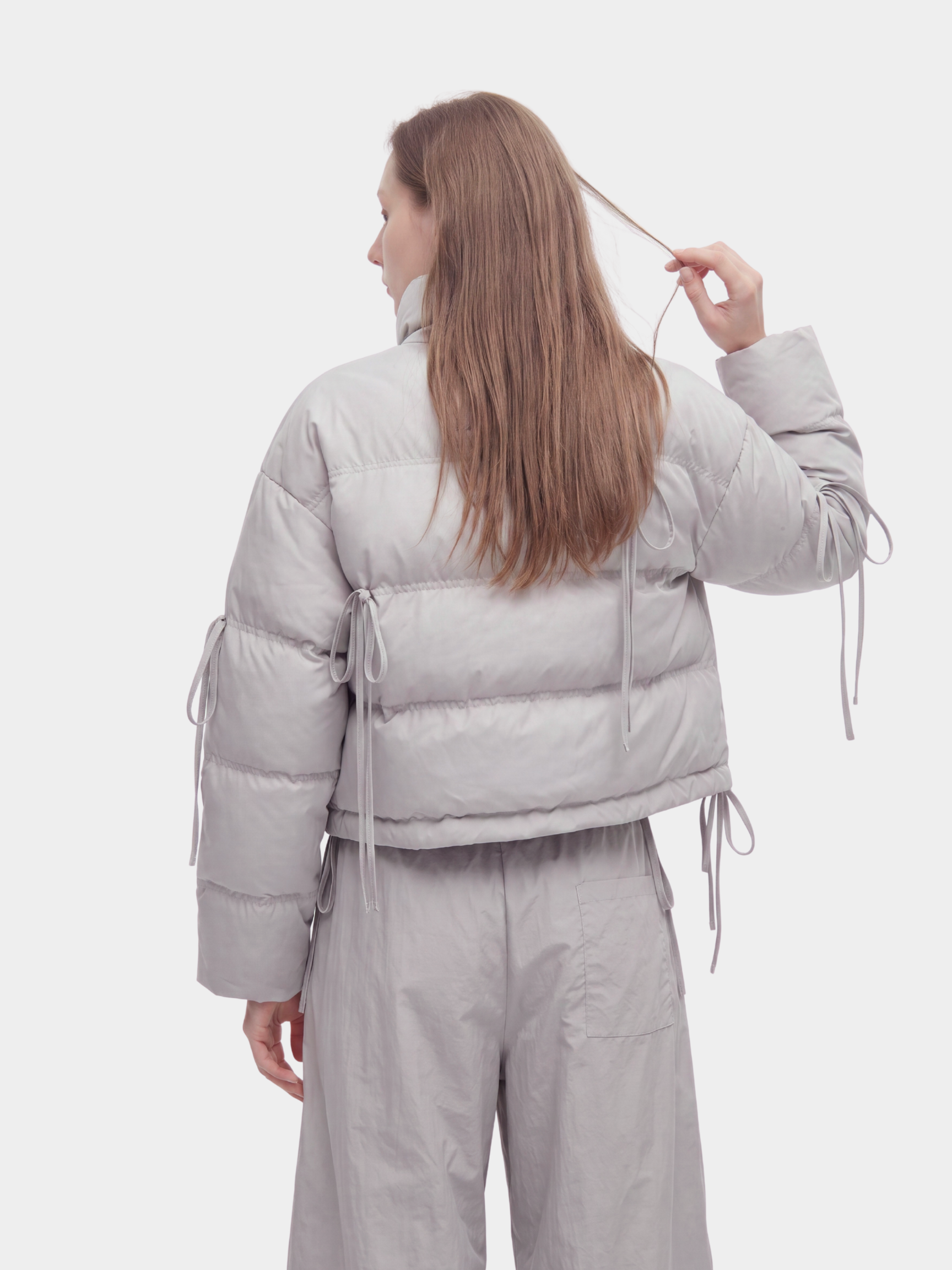 RavenMark - Women‘s Tassel Tie-Front Short Padded Jacket