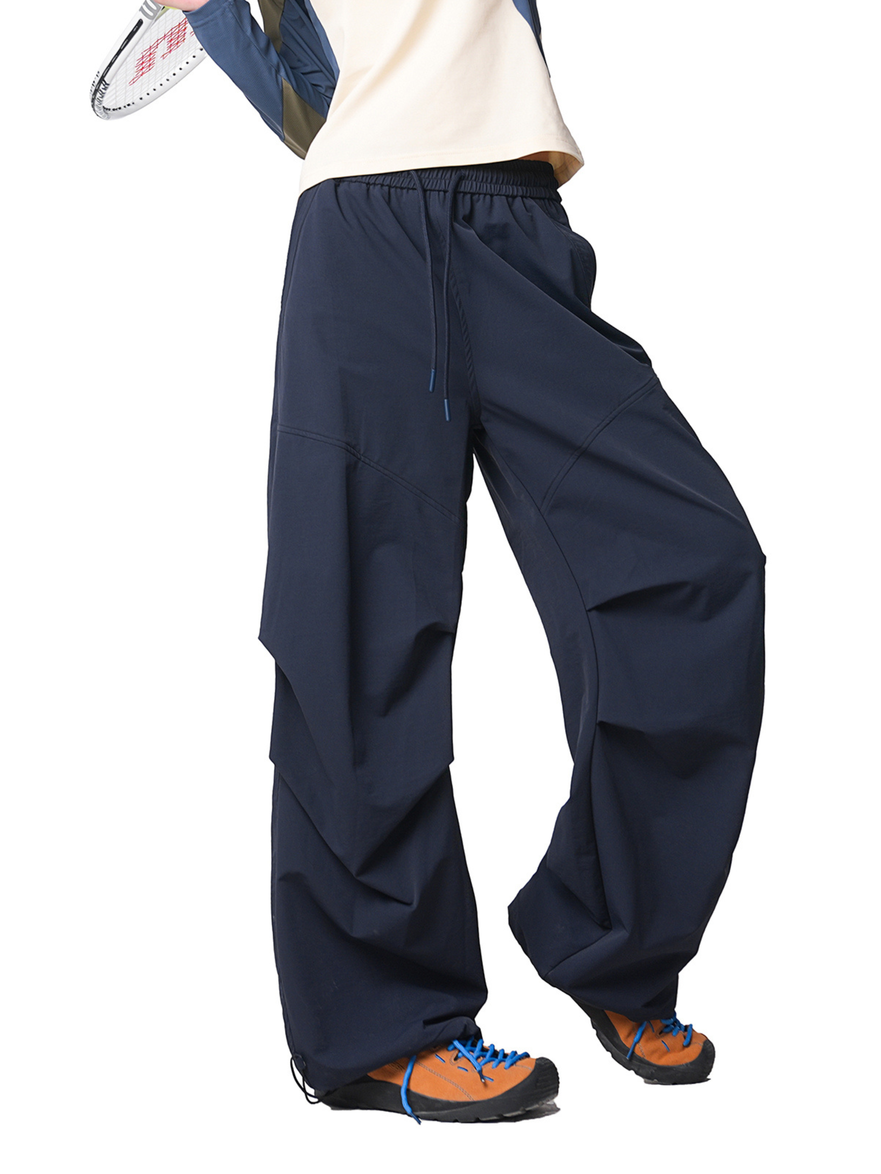 Backtrail - Unisex Wrinkled Straight-Leg Paratrooper Cargo Pants