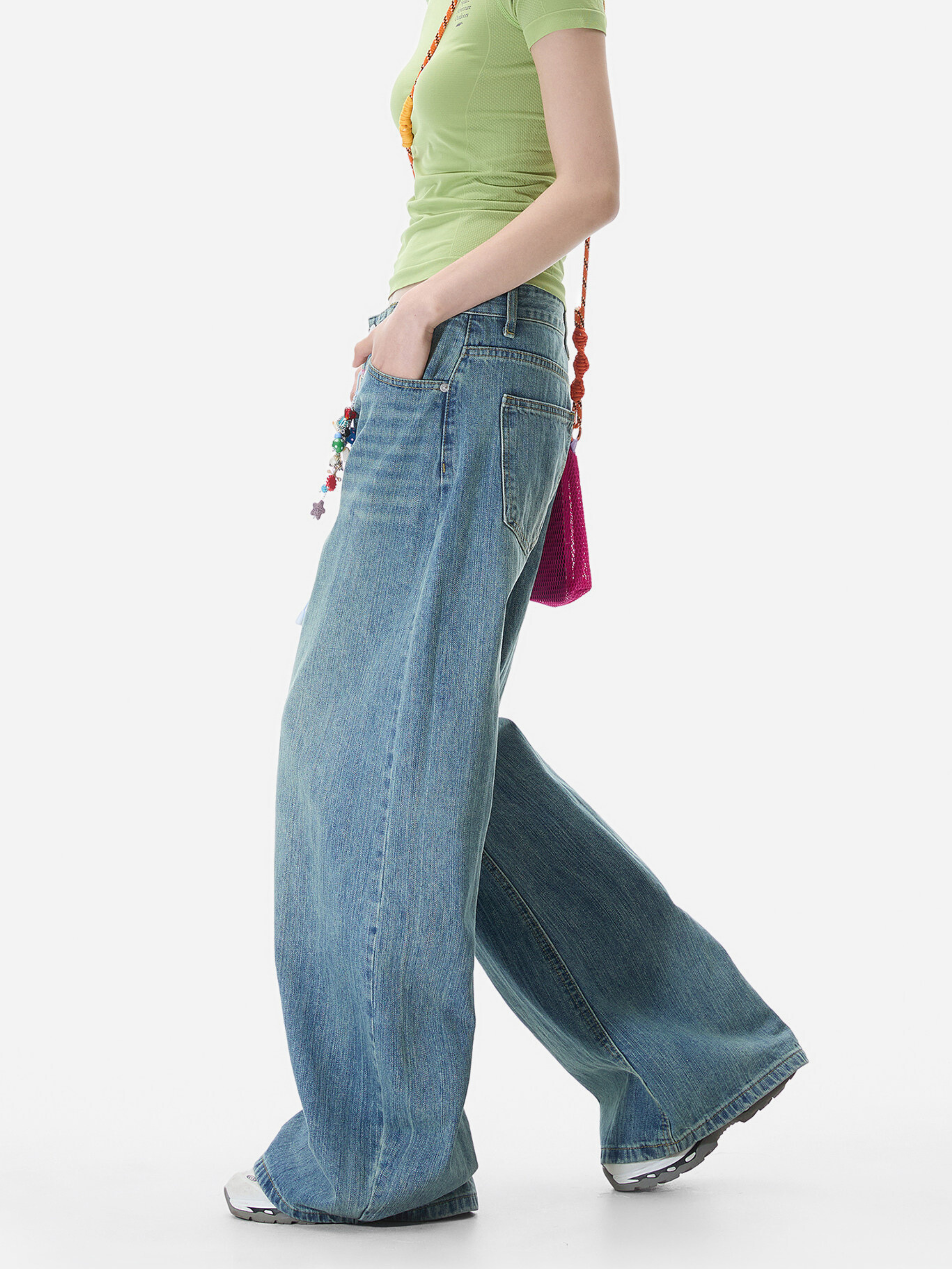 LowFell - Women's Washed Relaxed Straight-Leg Denim Jeans