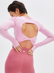 Canyonhowl - Women's Ribbed Open-Back Fitted Yoga Top