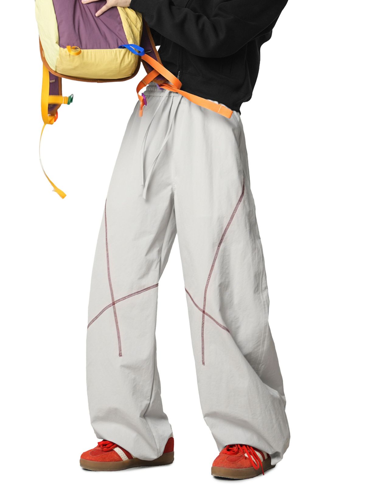 FrostDash - Unisex Loose Colorblock Hasso Stitch Pants