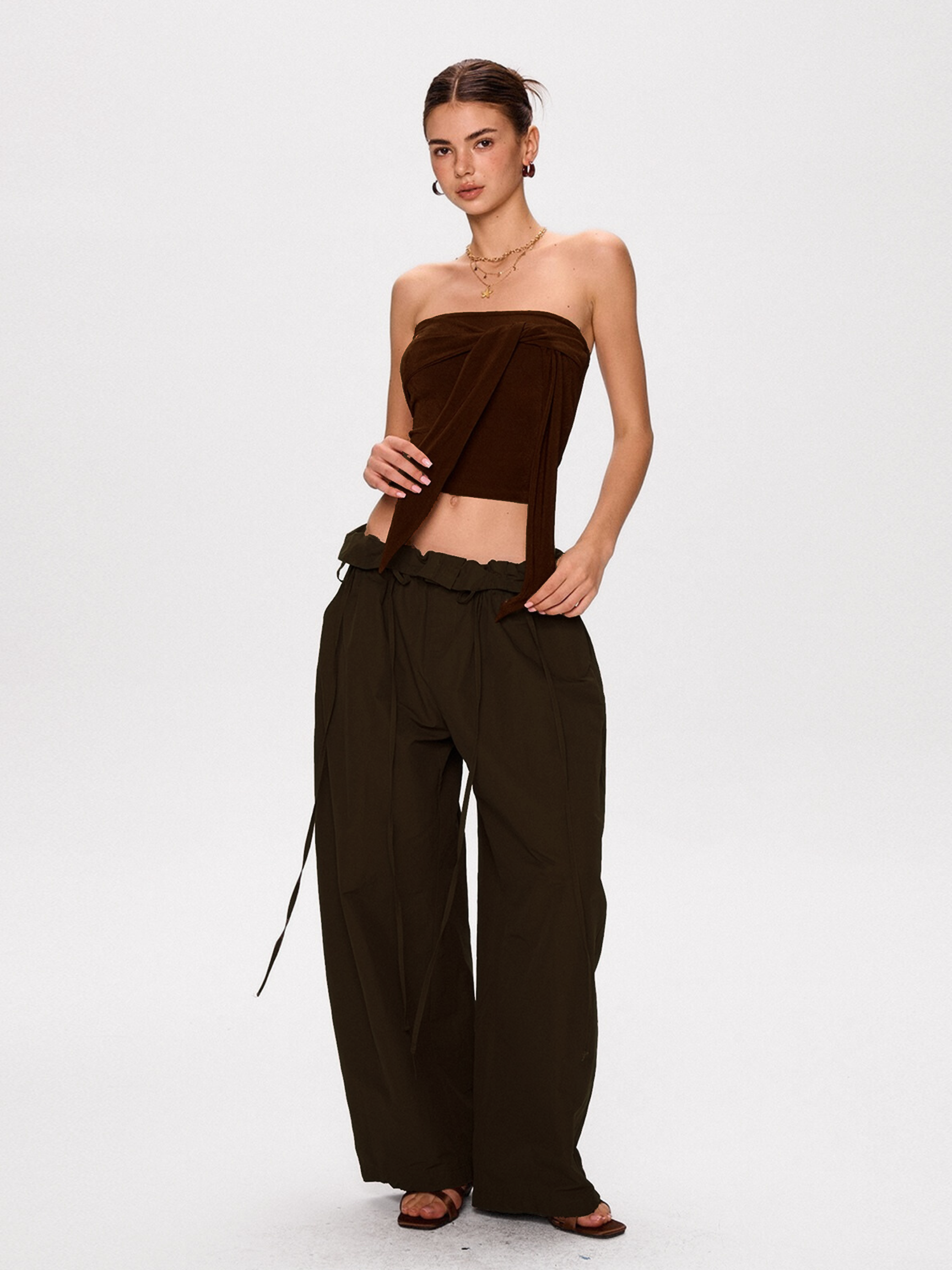 Vantex - Women's Bubble-Waist Lightweight Tapered Pants