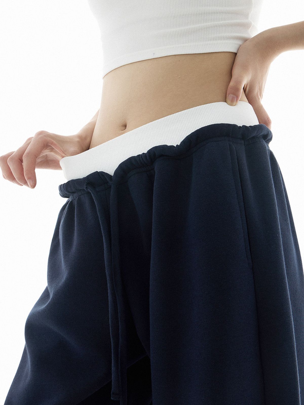 Meltpath - Women's Color-Block Draped Straight-Leg Sweatpants