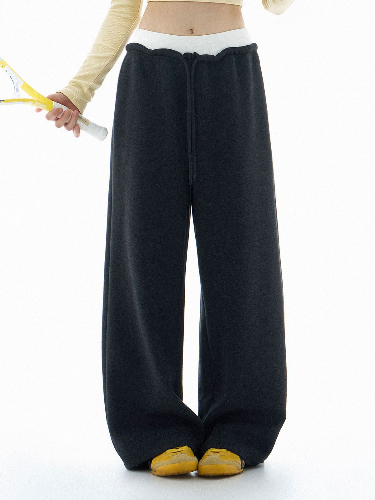 Meltpath - Women's Color-Block Draped Straight-Leg Sweatpants