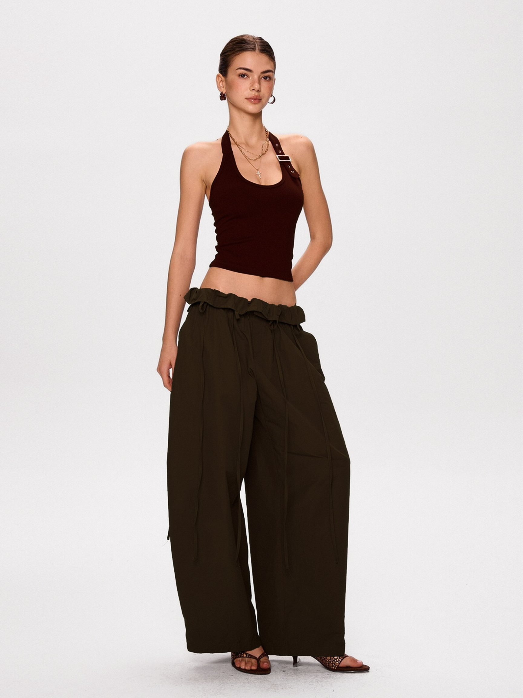 Vantex - Women's Bubble-Waist Lightweight Tapered Pants