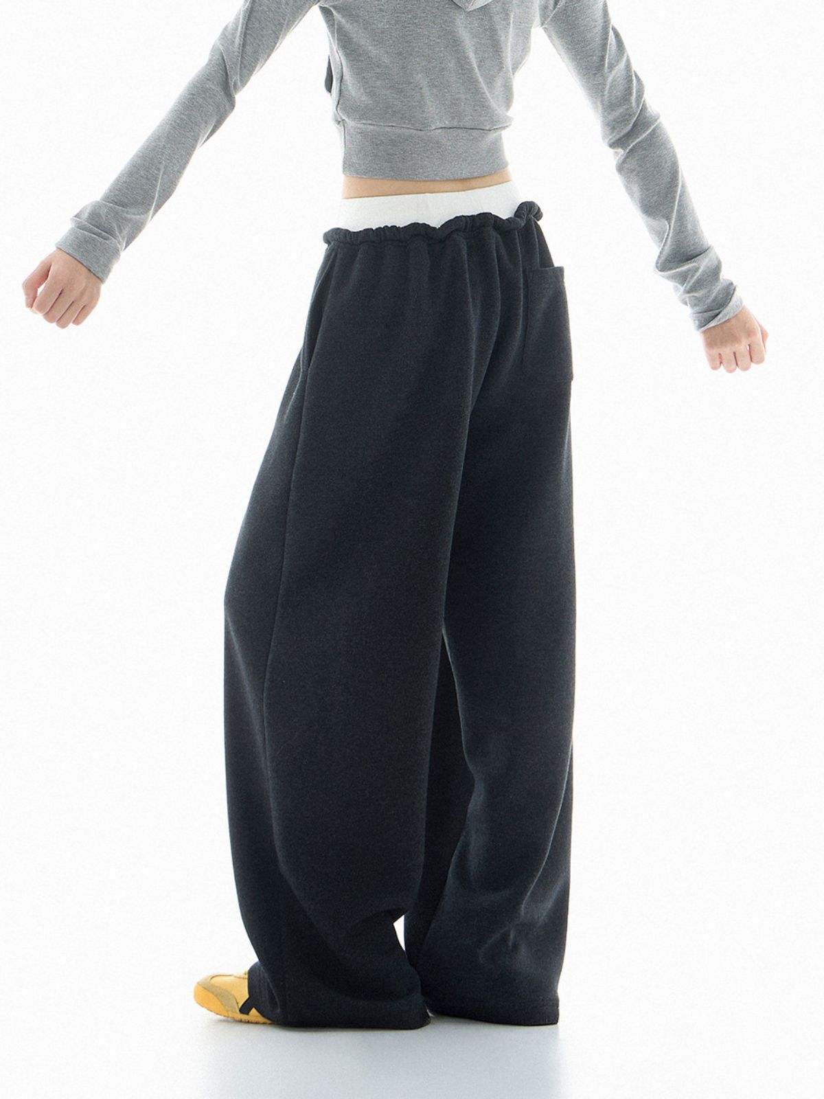 Meltpath - Women's Color-Block Draped Straight-Leg Sweatpants