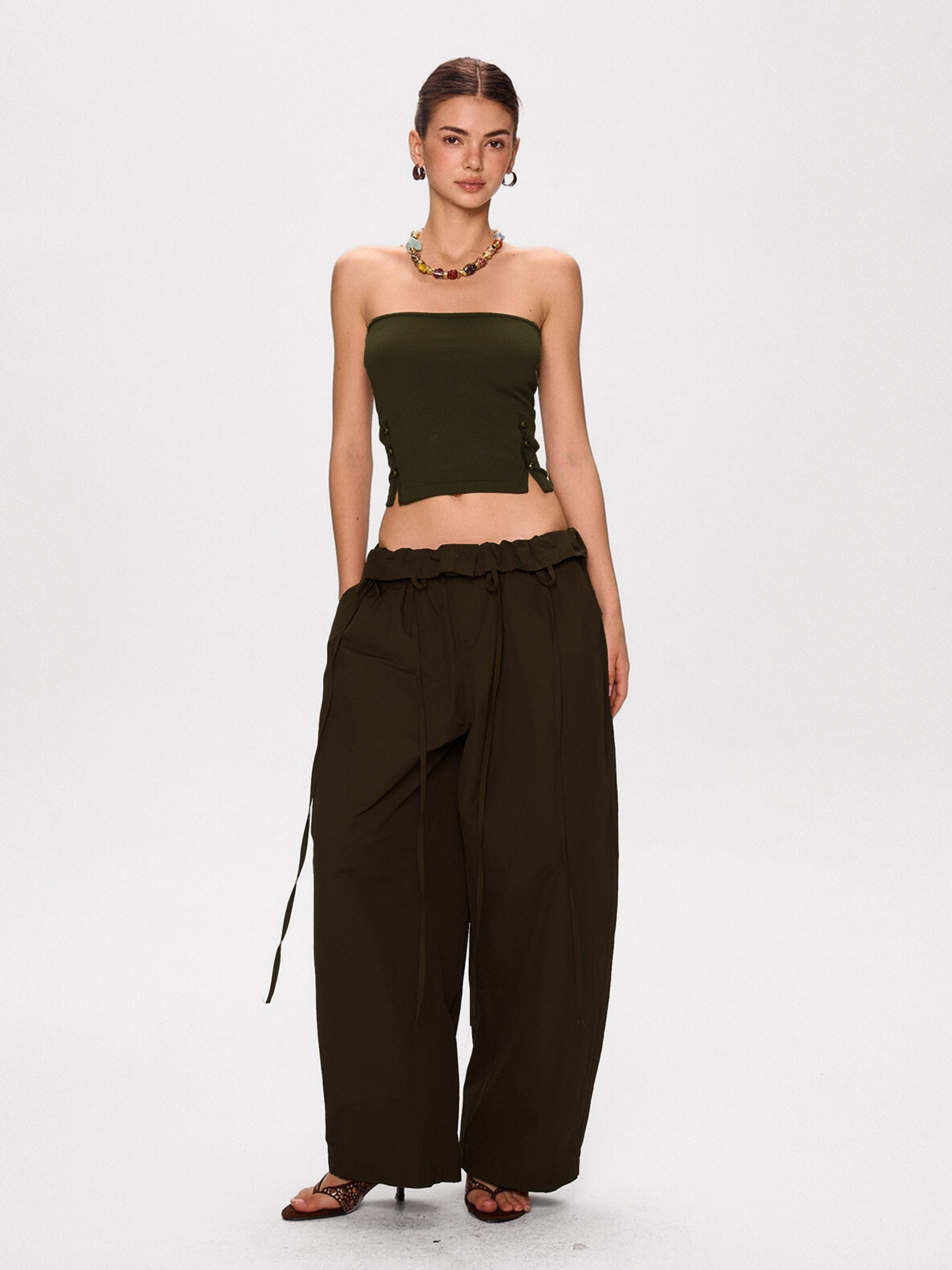 Vantex - Women's Bubble-Waist Lightweight Tapered Pants