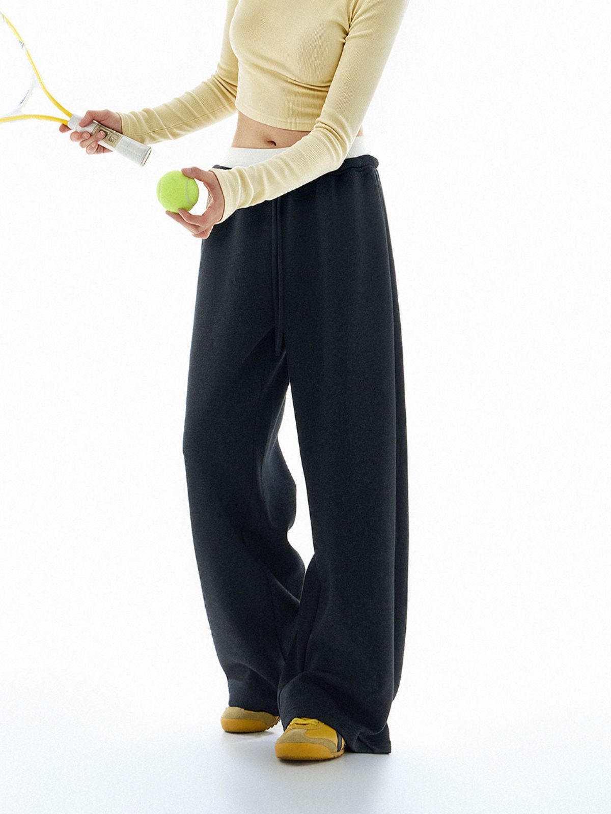 Meltpath - Women's Color-Block Draped Straight-Leg Sweatpants