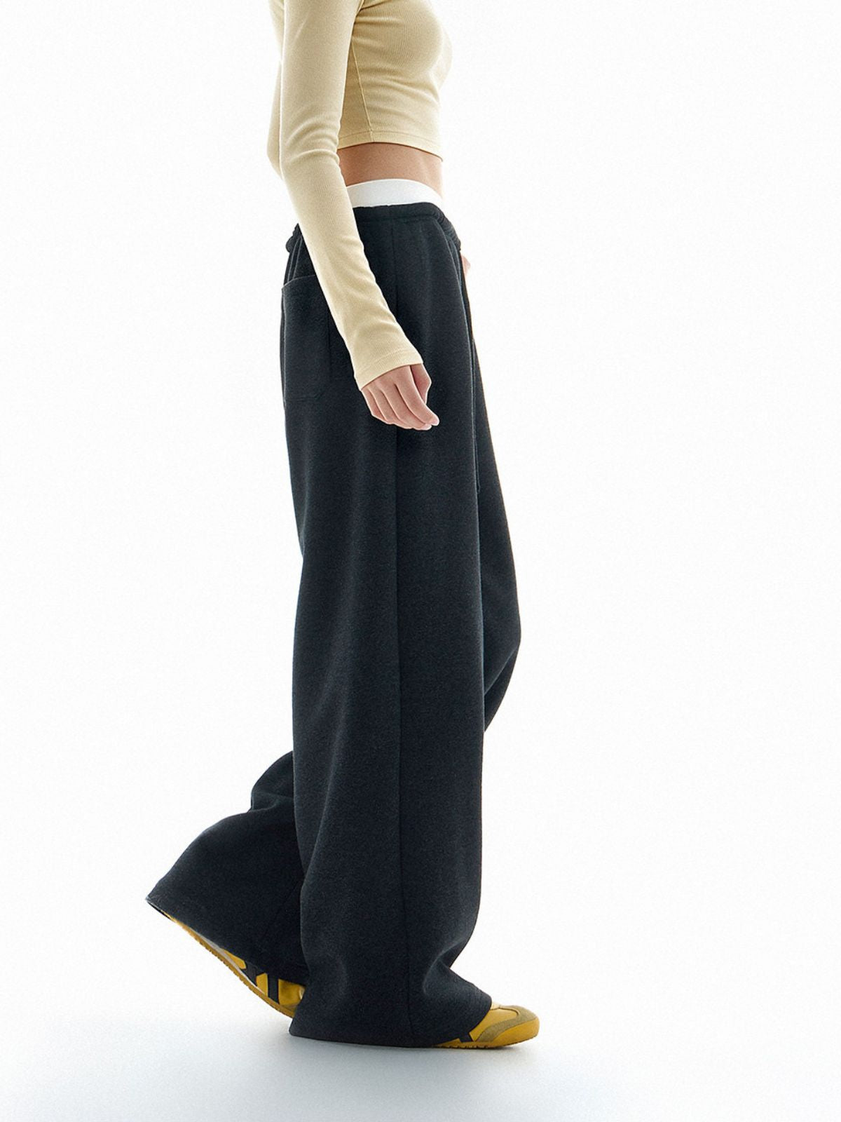 Meltpath - Women's Color-Block Draped Straight-Leg Sweatpants