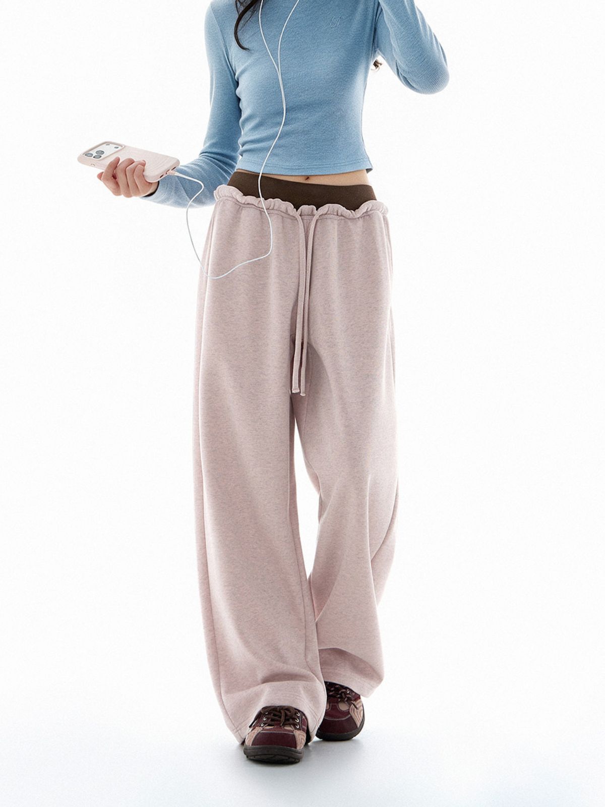 Meltpath - Women's Color-Block Draped Straight-Leg Sweatpants