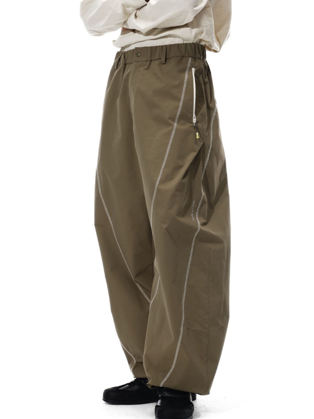 Cavefault - Water-Repellent Color-Block Curved-Leg Pants