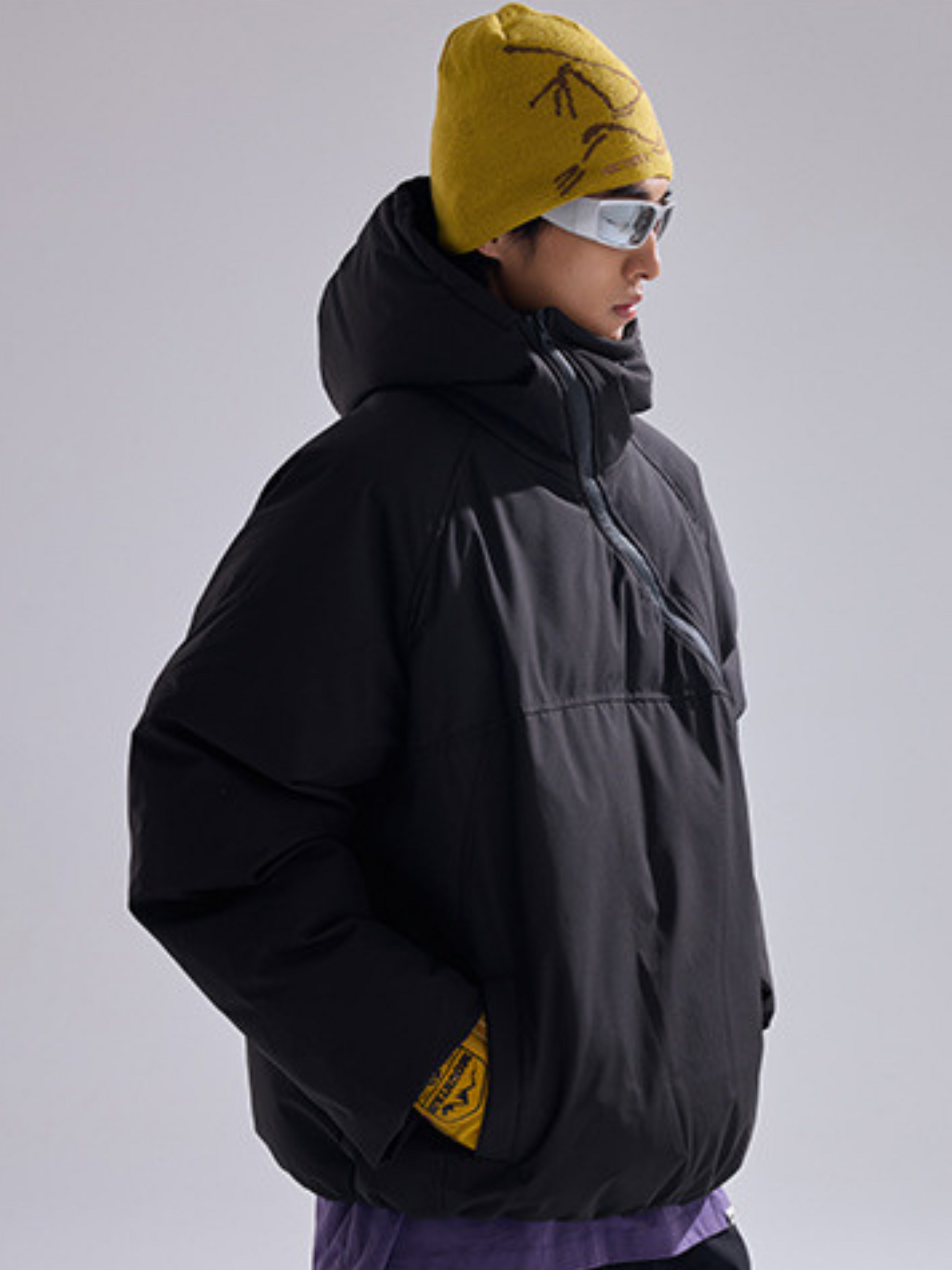 BluffGo - Unisex Asymmetric Zipper Hooded Puffer Jacket GONGGAR SPORTS