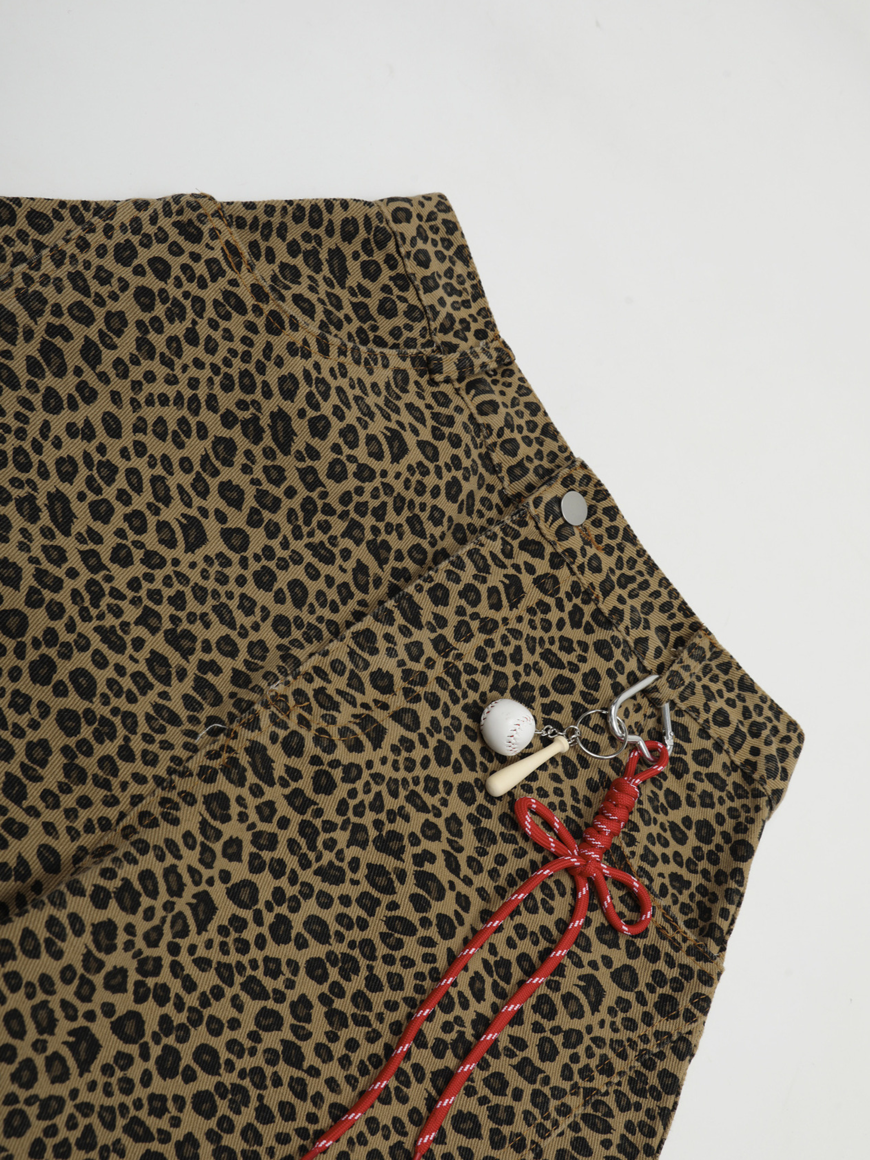 FoxCrate - Unisex Leopard Print Statement Wide-Leg Scimitar Pants GONGGAR SPORTS