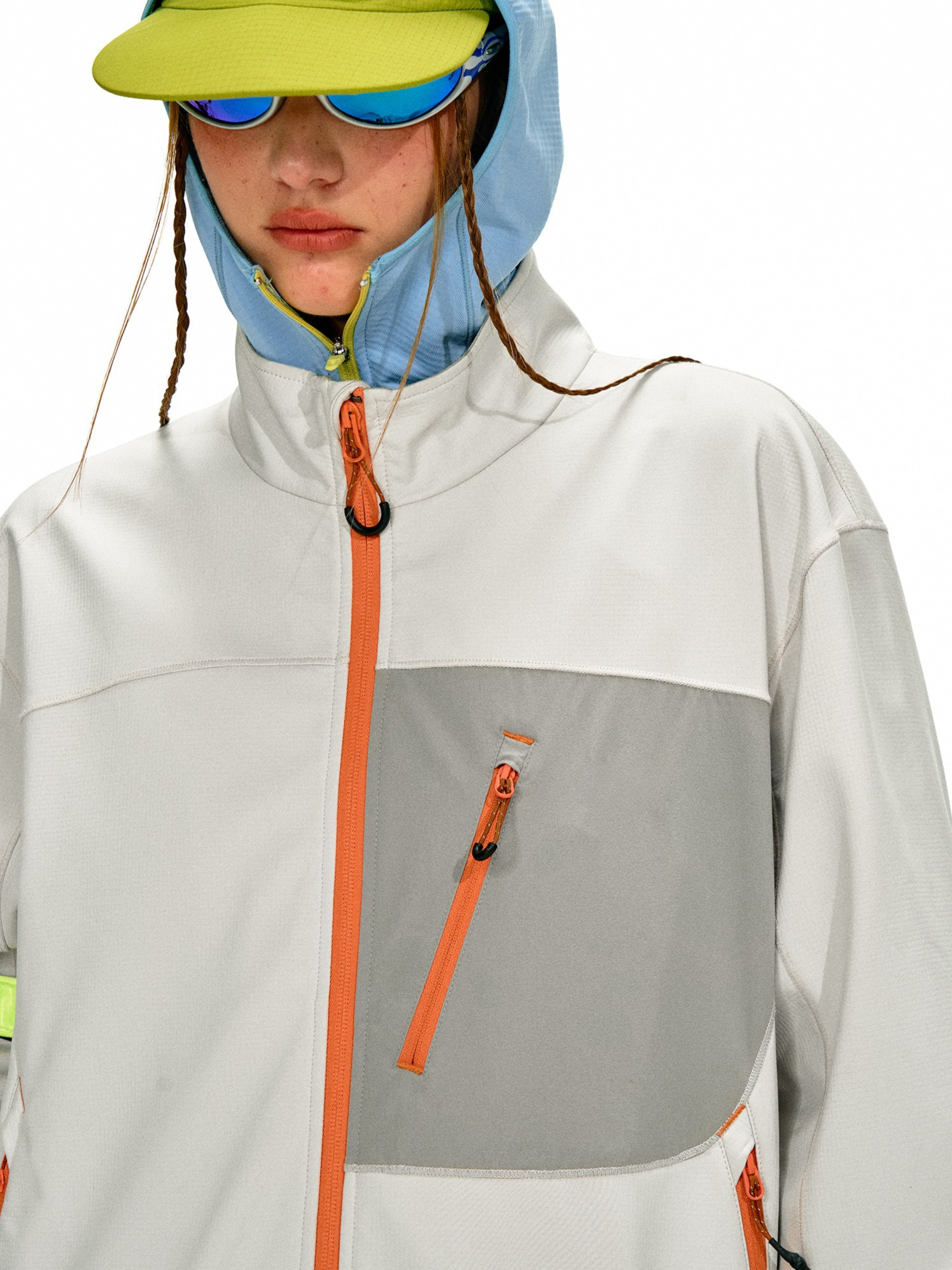 Driftcore - Unisex Colorblock Zip-Up Stand Collar Jacket