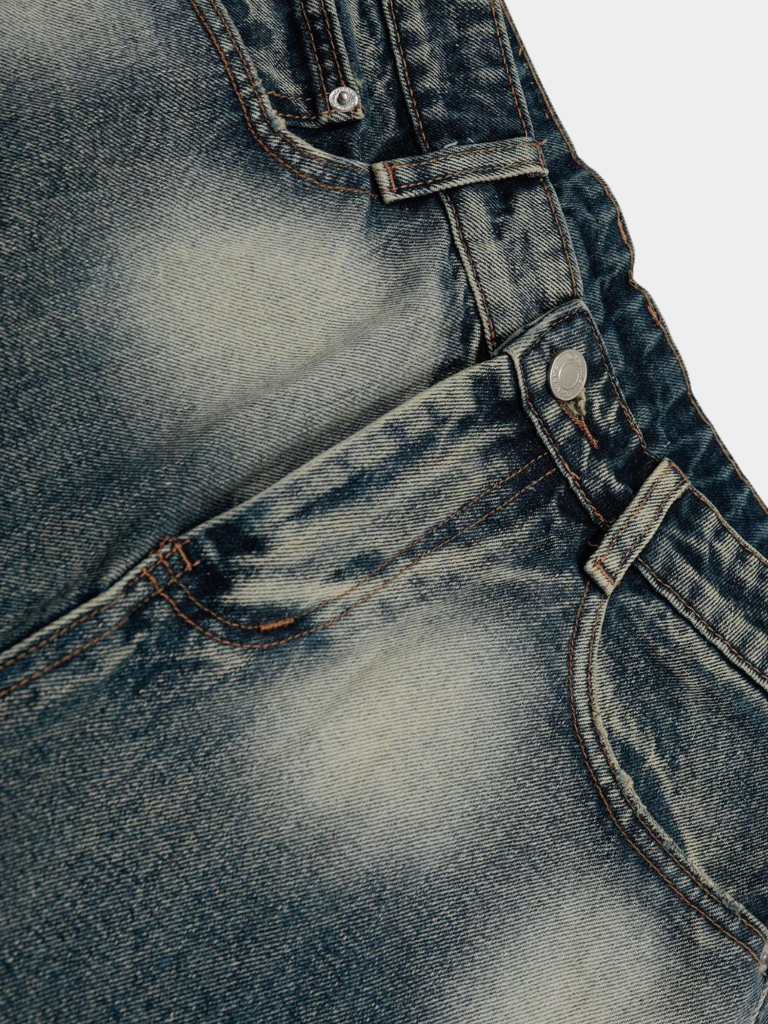 BaseStick - Men's Flame Denim Shorts GONGGAR SPORTS