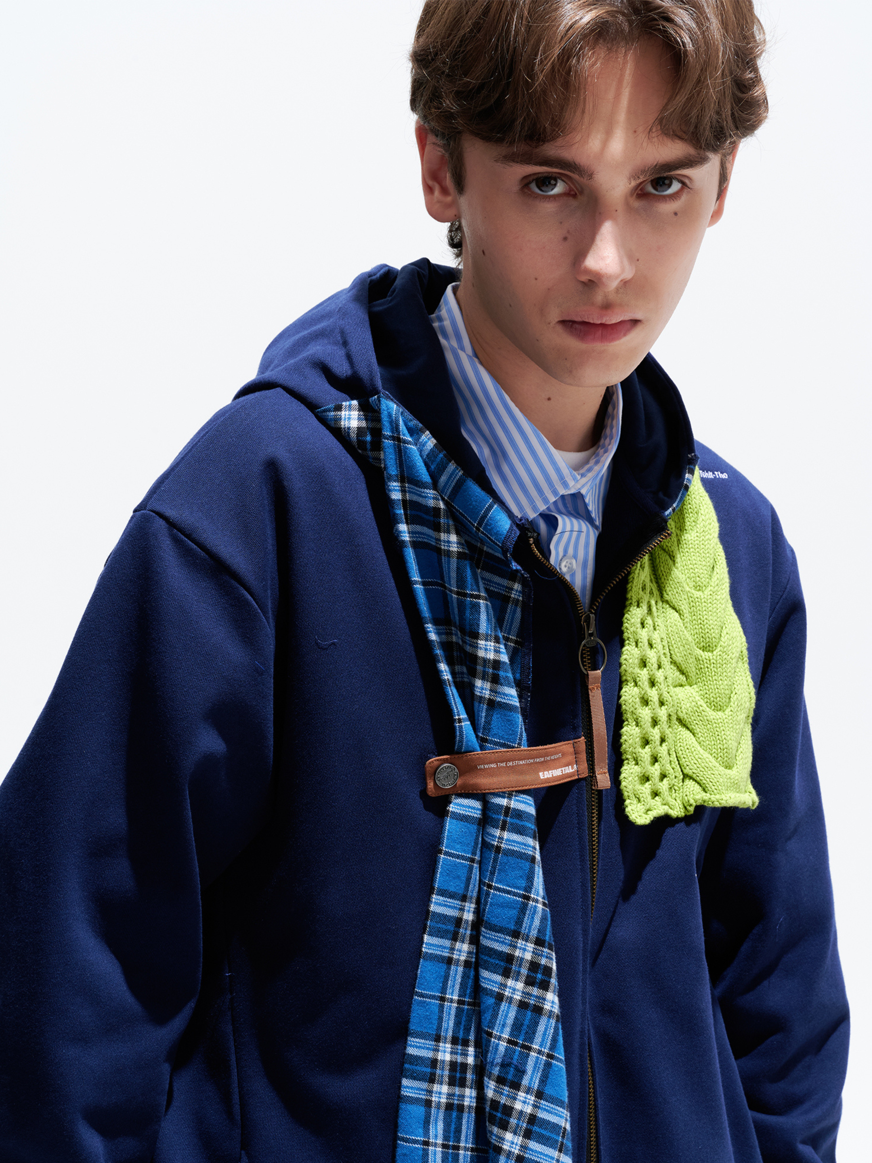 CanyonGo - Unisex Asymmetric Scarf Patchwork Hoodie Jacket