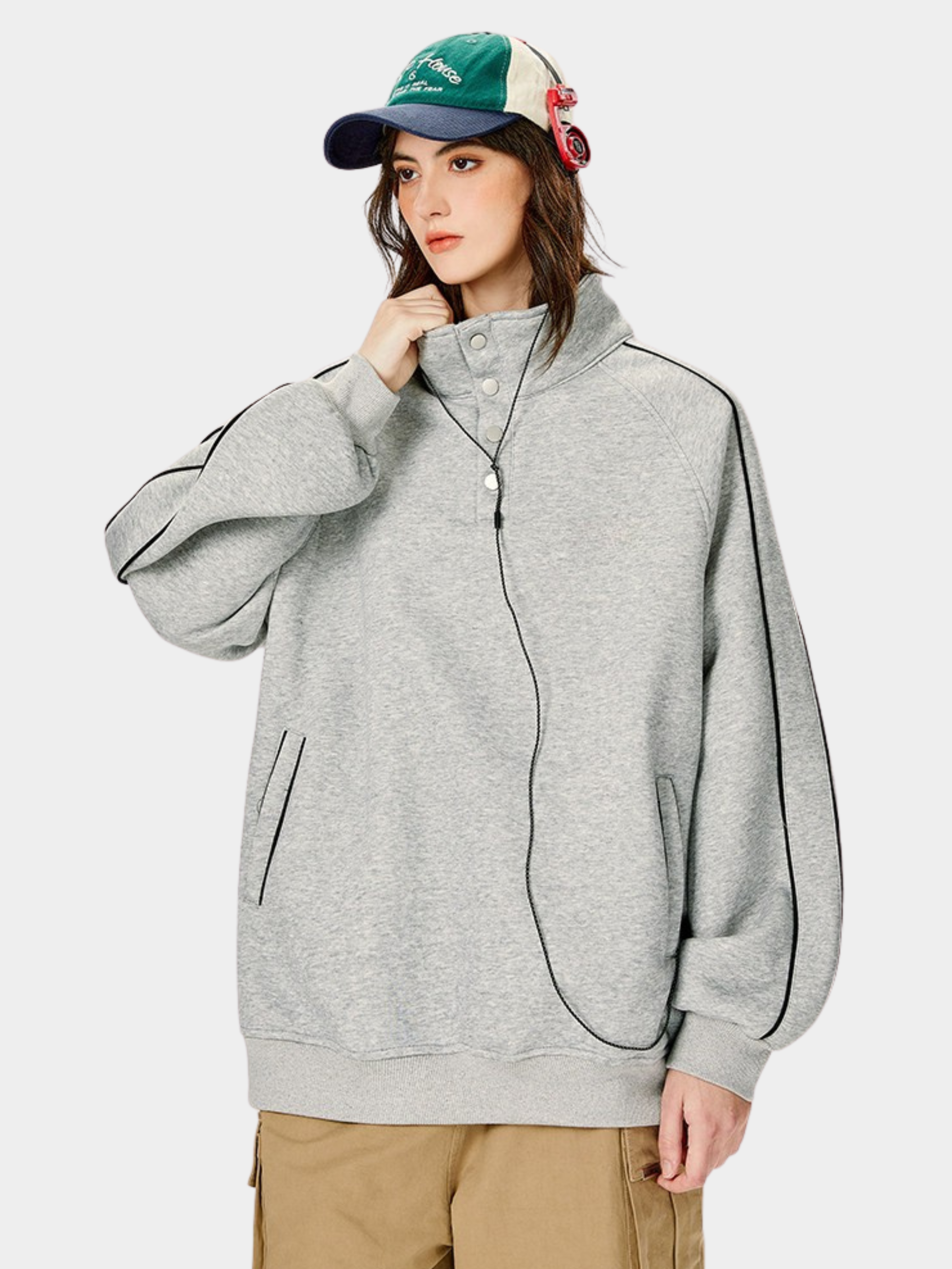 Moonbloom - Women's Stand Collar Sweatshirt Jacket