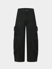 FoxDrop - Unisex Retro Paratrooper-Inspired Wide-Leg Utility Pants GONGGAR SPORTS