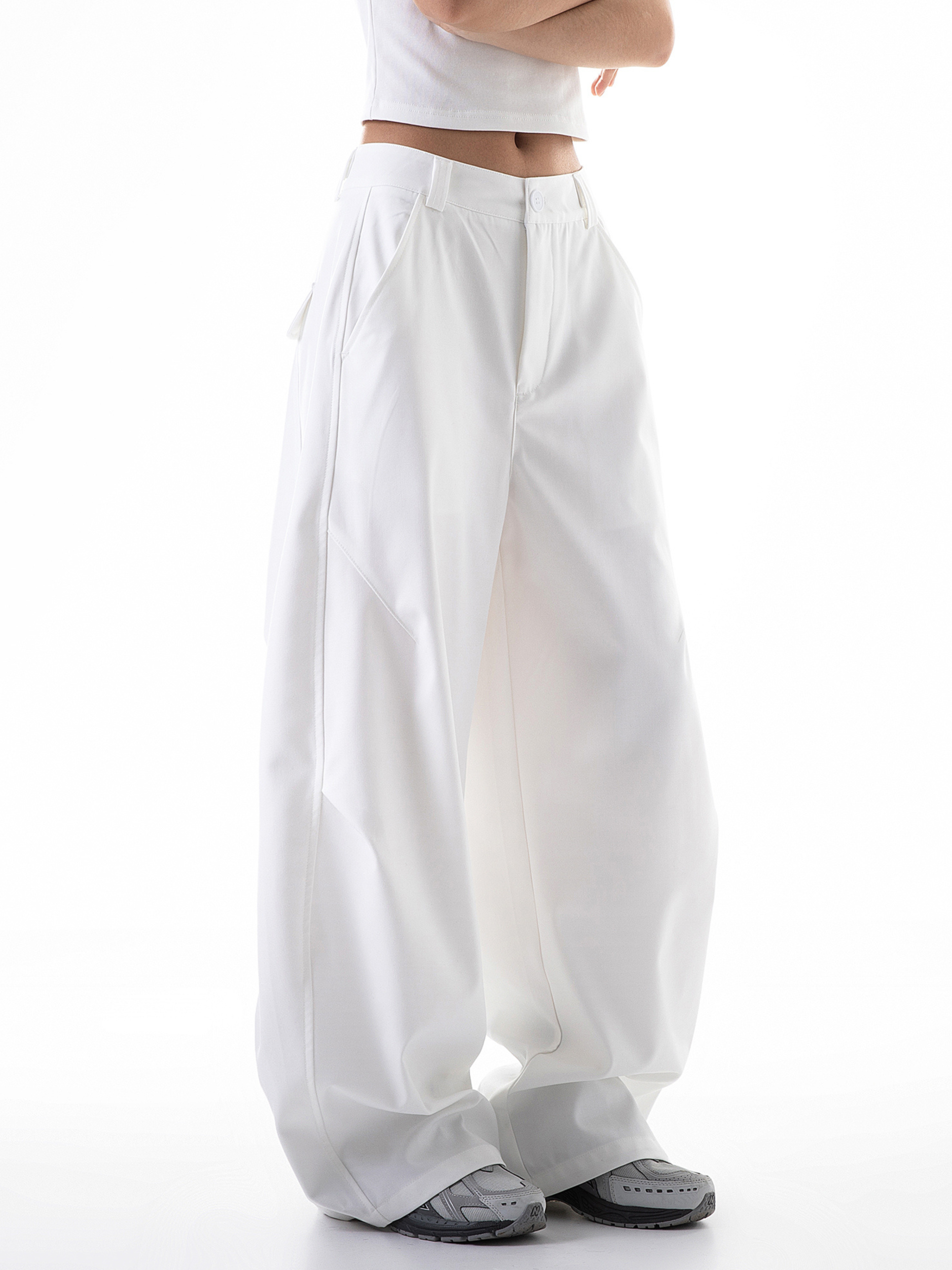 Frostline - Women's Wrinkled Scimitar Wide-Leg Suit Pants