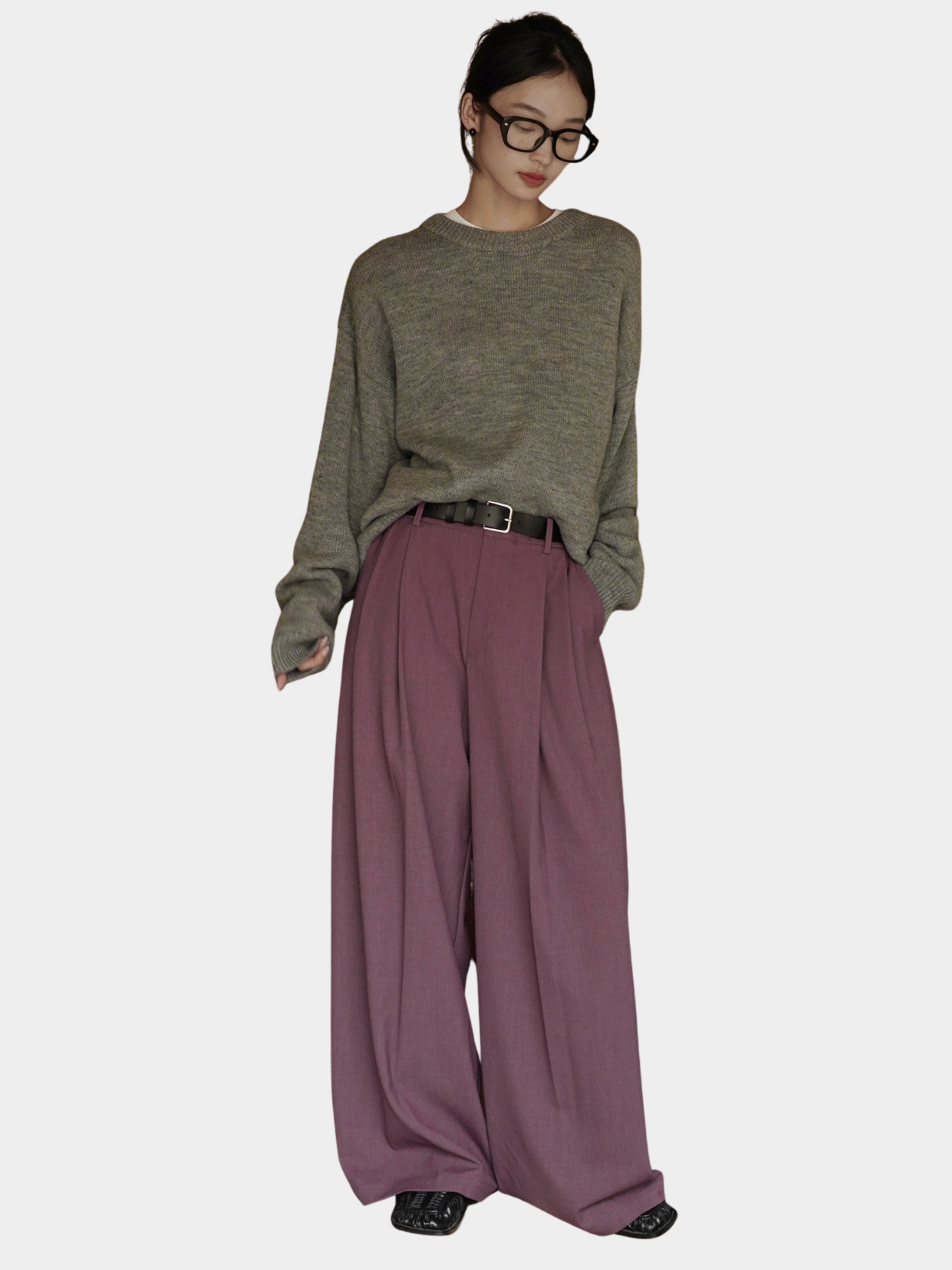 Aqua - Women's High-Waist Wide-Leg Tailored Trousers
