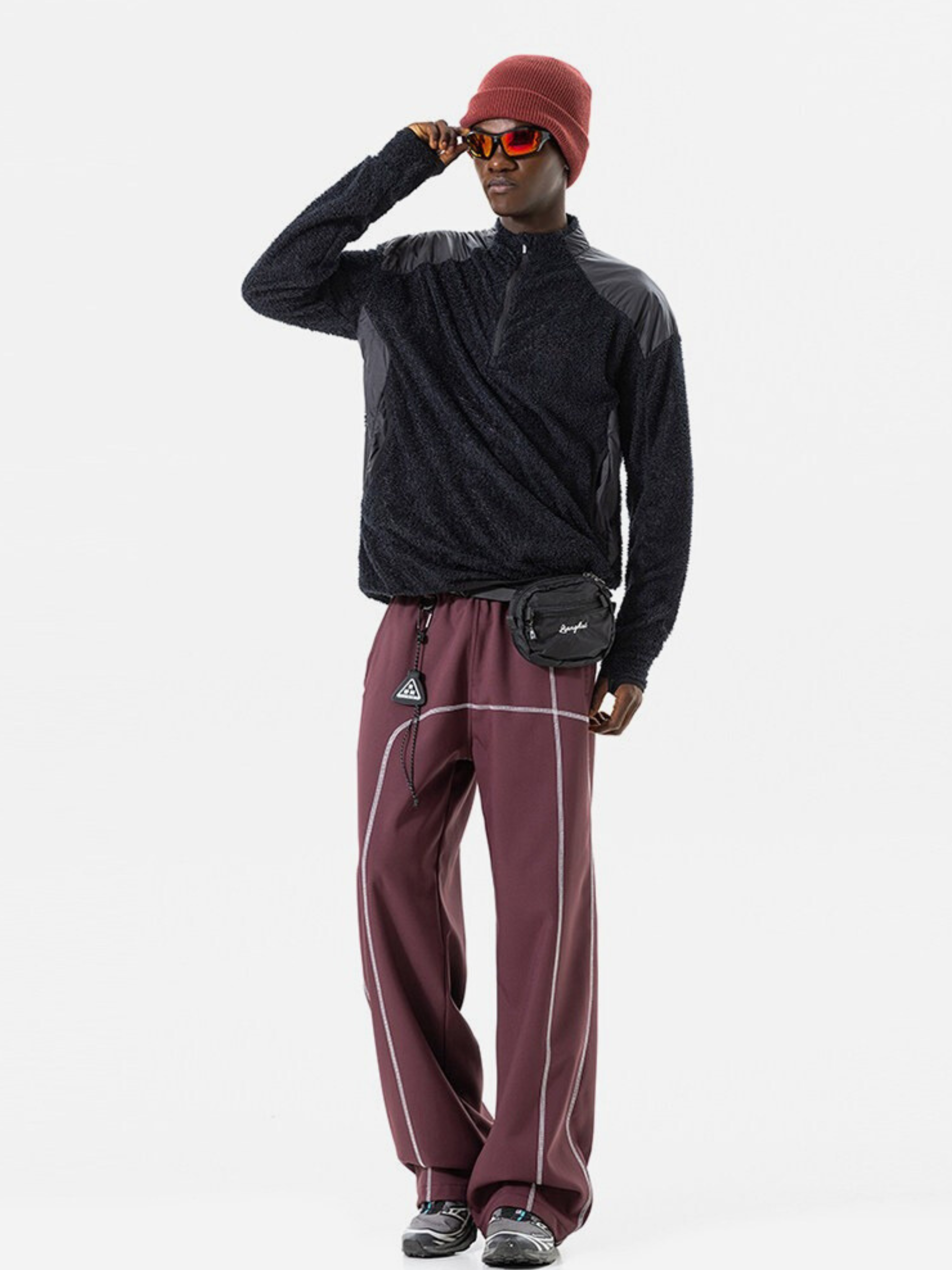 Ashtop - Thermal Fleece Half-Zip Mock Neck Sweatshirt