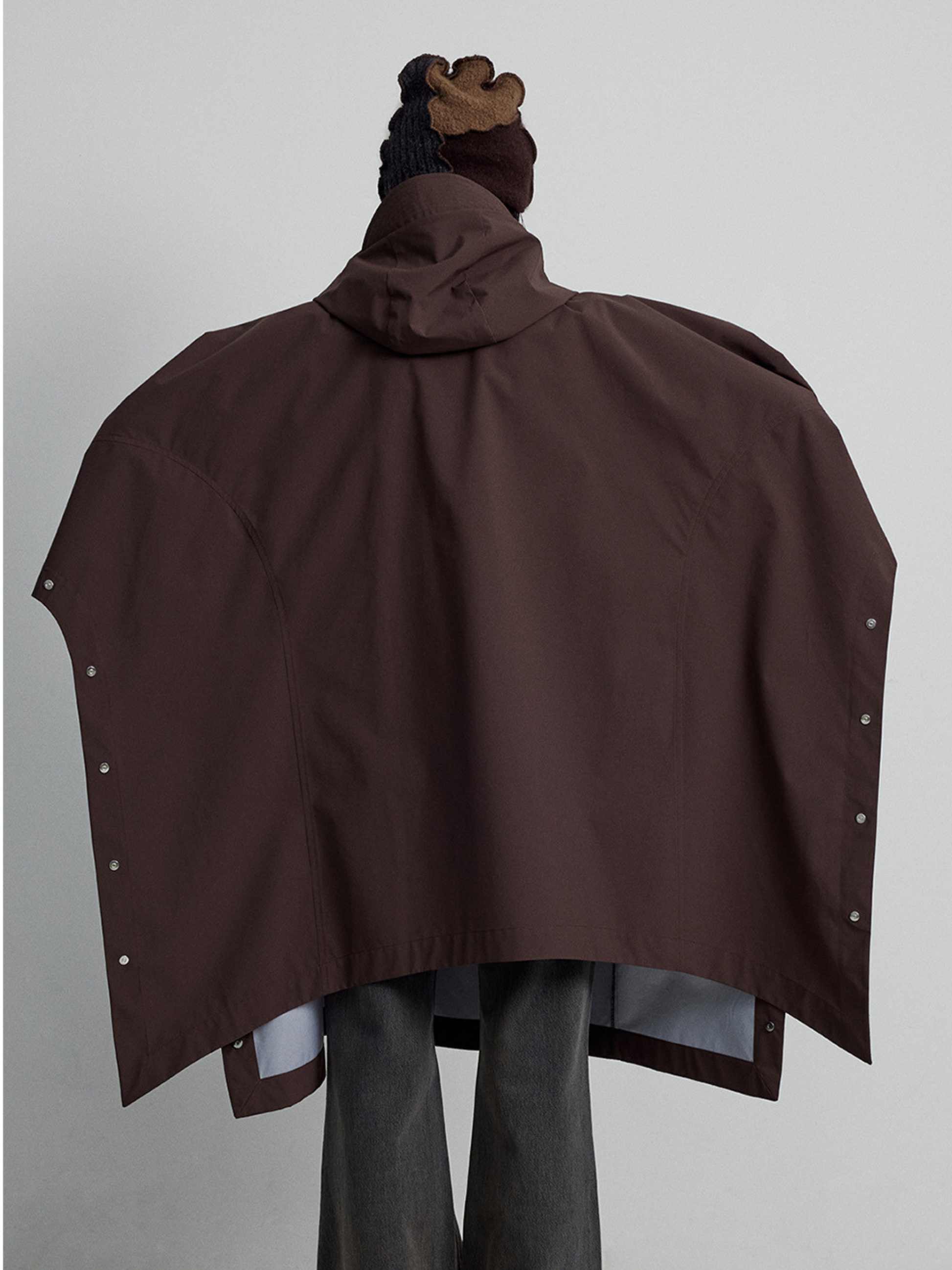 OwlPort - Women's Waterproof Metal-Button Drawstring Hooded Cape Jacket GONGGAR SPORTS