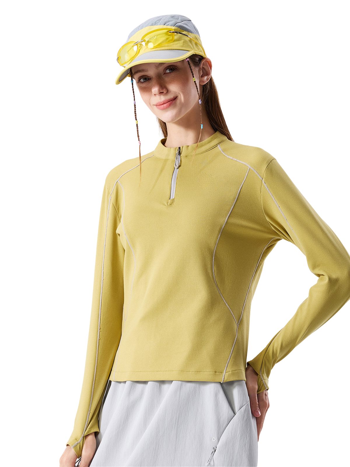 HawkTract - Women's UPF 50+ Antibacterial Quick-Dry Half-Zip T-Shirt