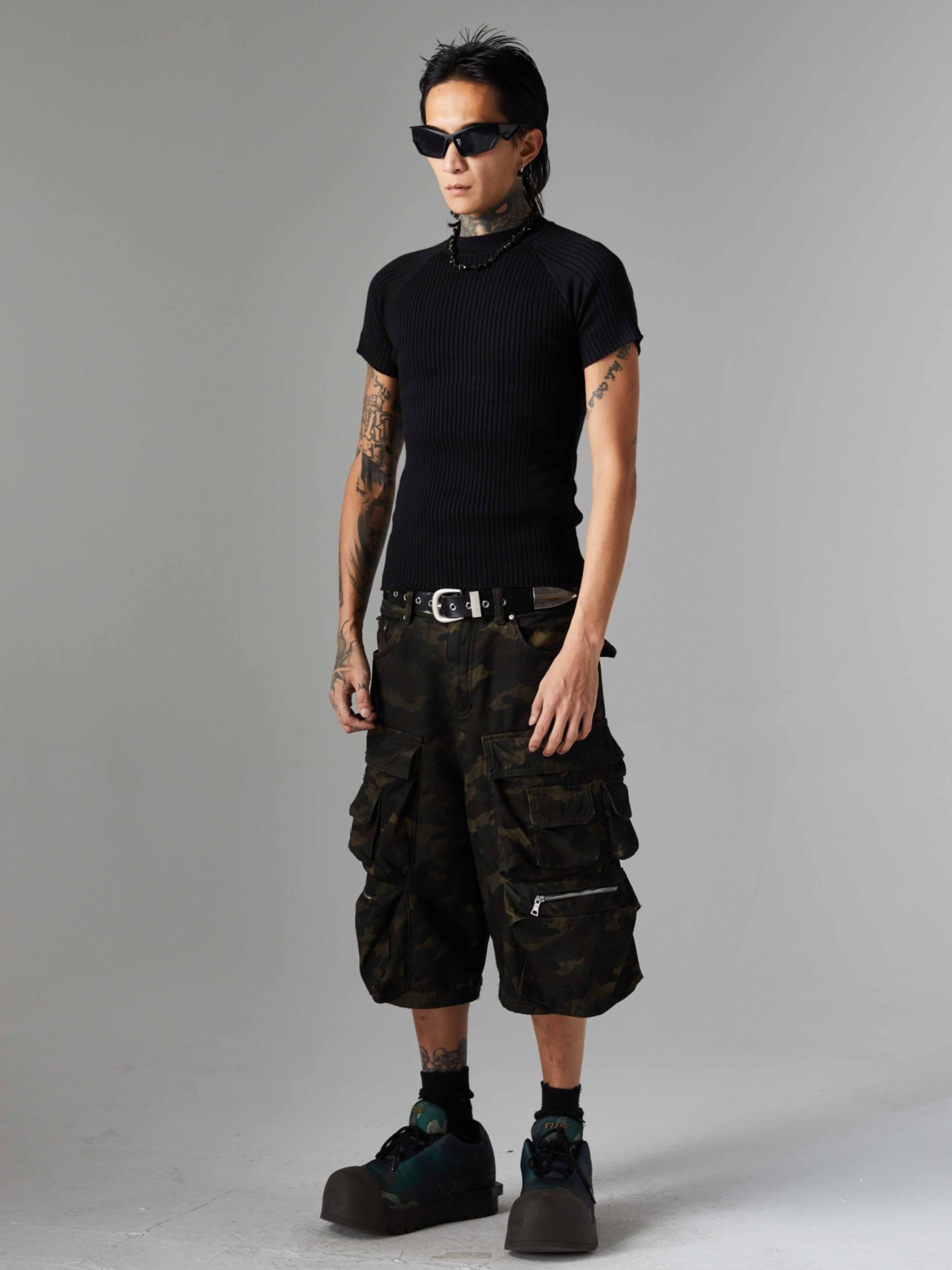 BaseVest - Men's Camouflage Wide-Leg Shorts GONGGAR SPORTS