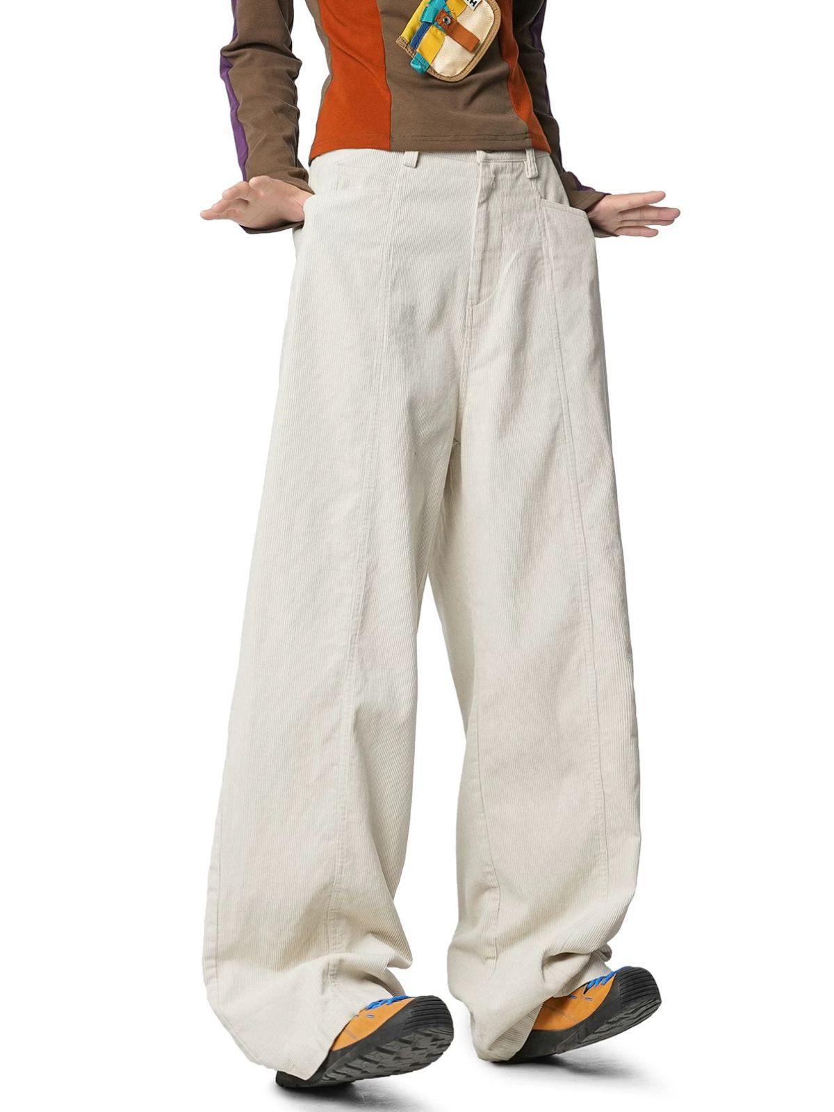 Foresttrek - Unisex Cotton Corduroy Curved-Leg Wide-Leg Pants