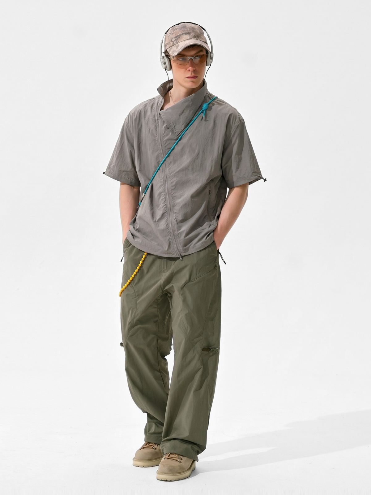 Cavevein - Asymmetric Zip Quick-Dry Stand Collar Shirt