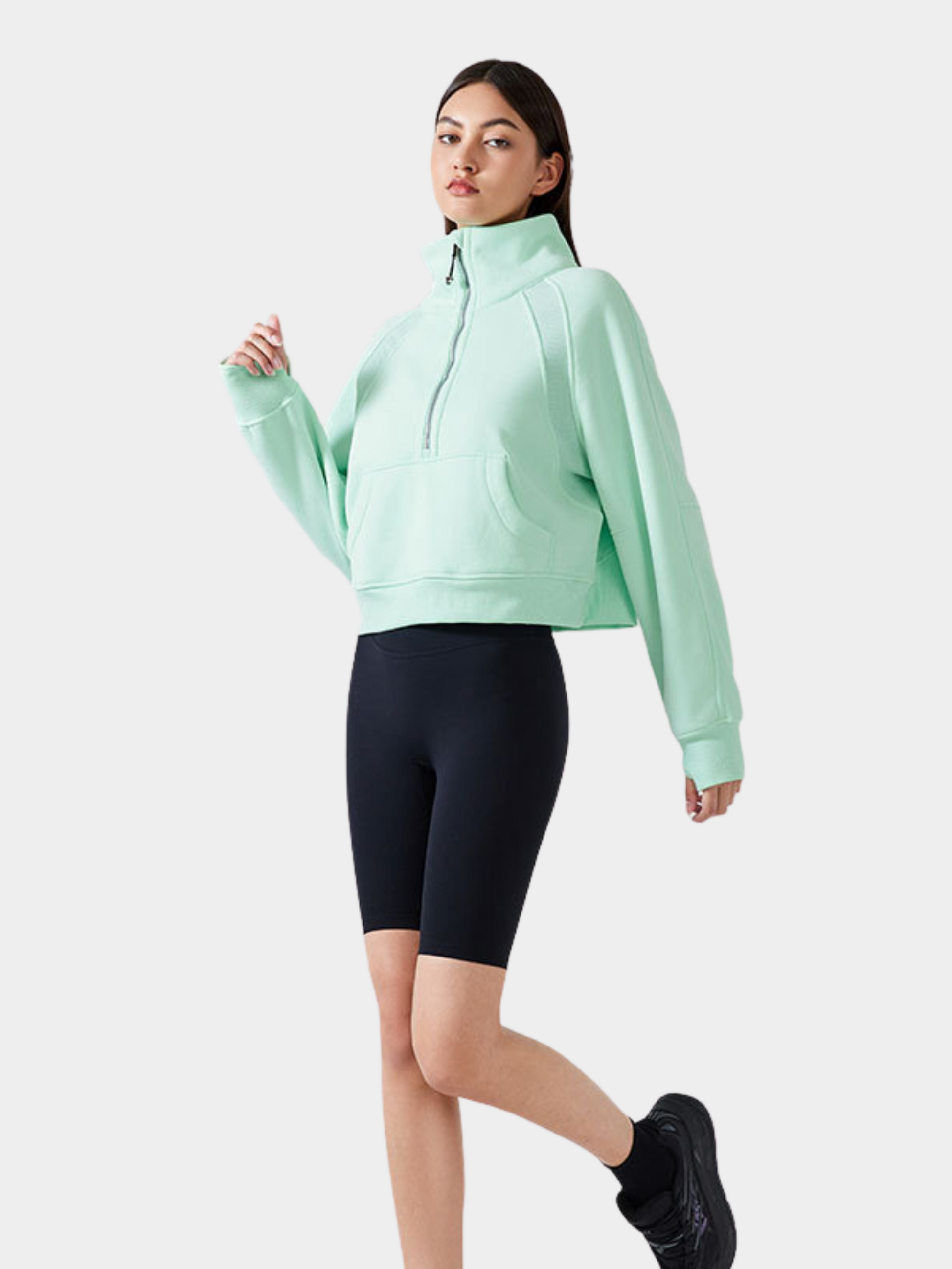 MesaLife - Women's Half-Zip High Collar Fleece Sweatshirt GONGGAR SPORTS