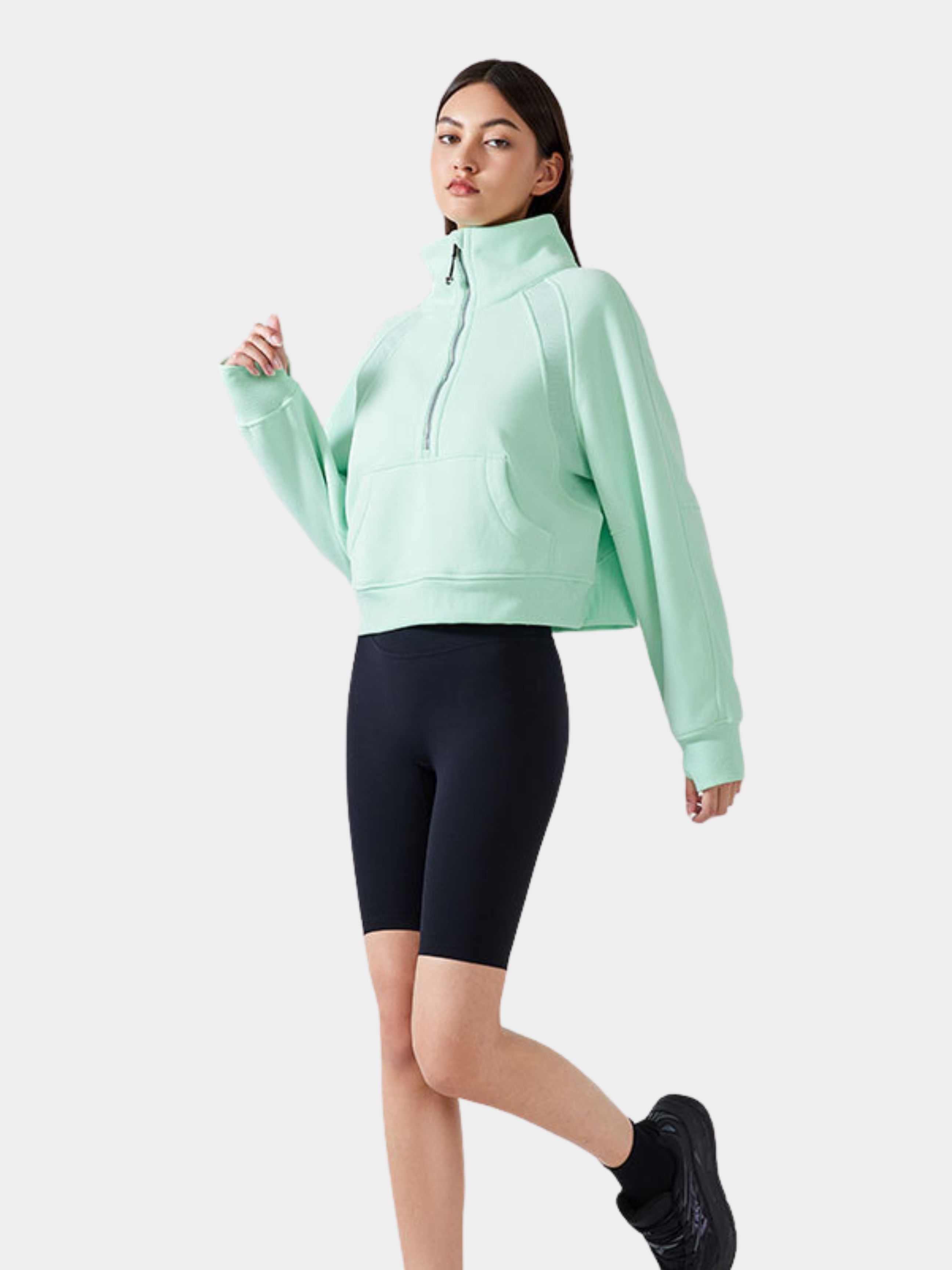 MesaLife - Women's Half-Zip High Collar Fleece Sweatshirt GONGGAR SPORTS